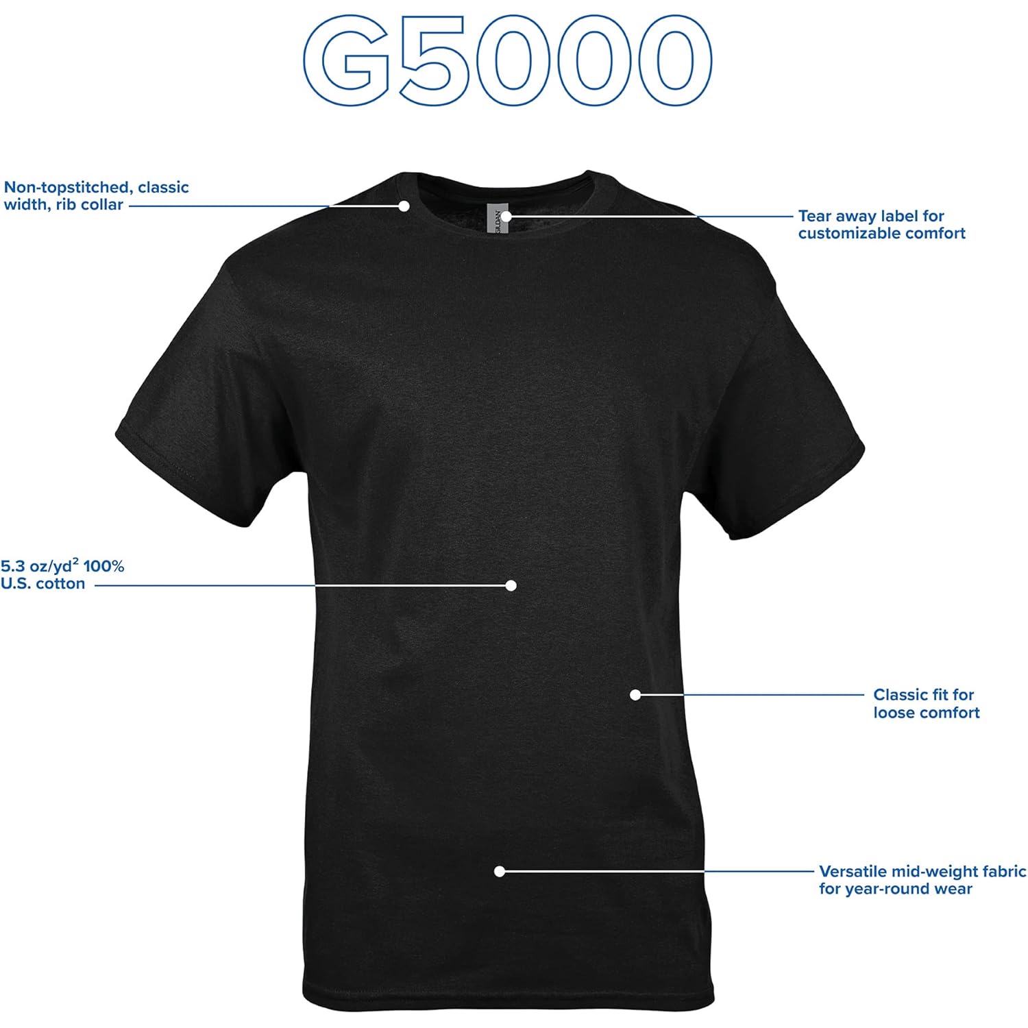 Gildan Adult Heavy Cotton T-Shirt, Style G5000, Multipack