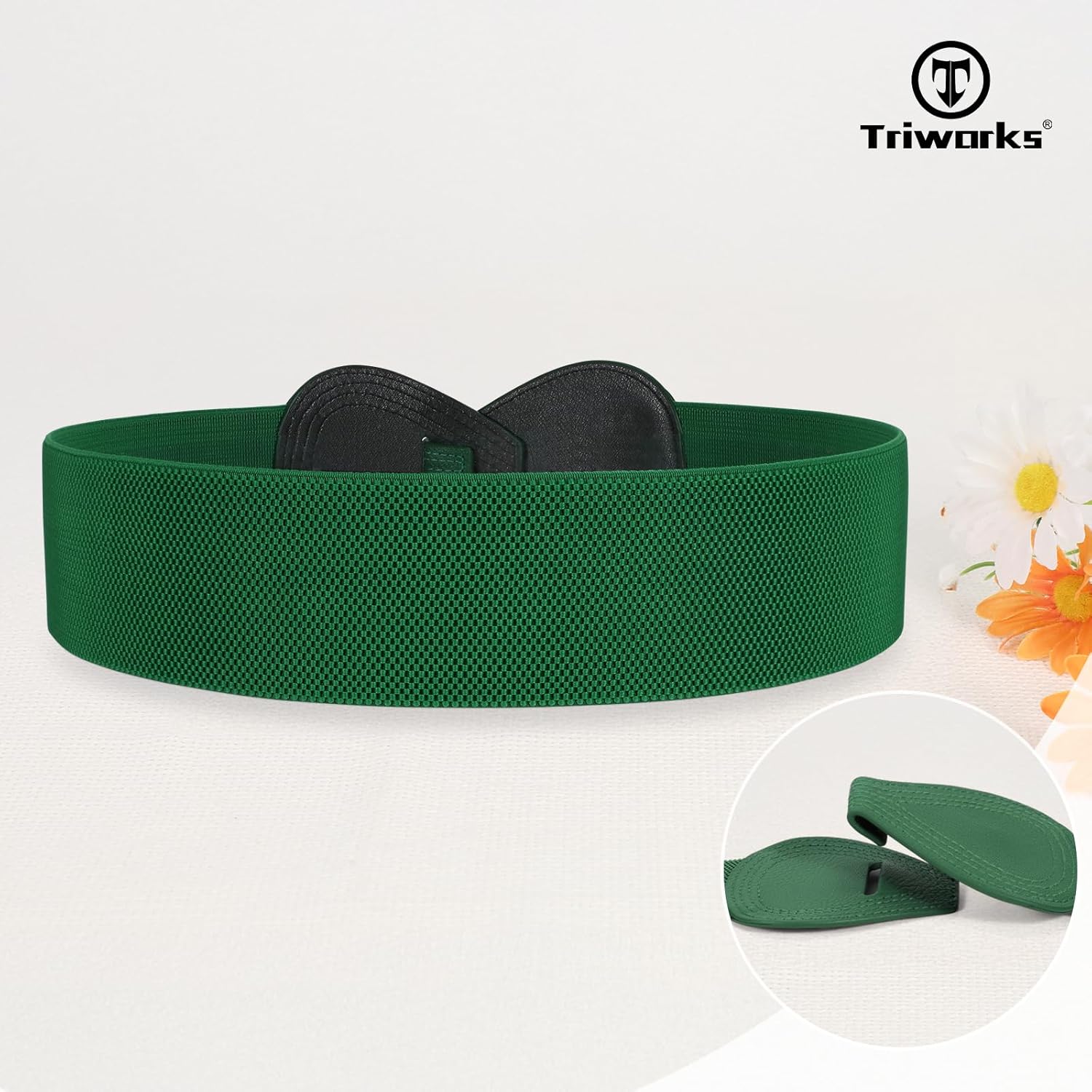 Women Wide Elastic Belt Ladies Stretchy Dress Belt Fashion 8-shaped Buckle Waist Belt