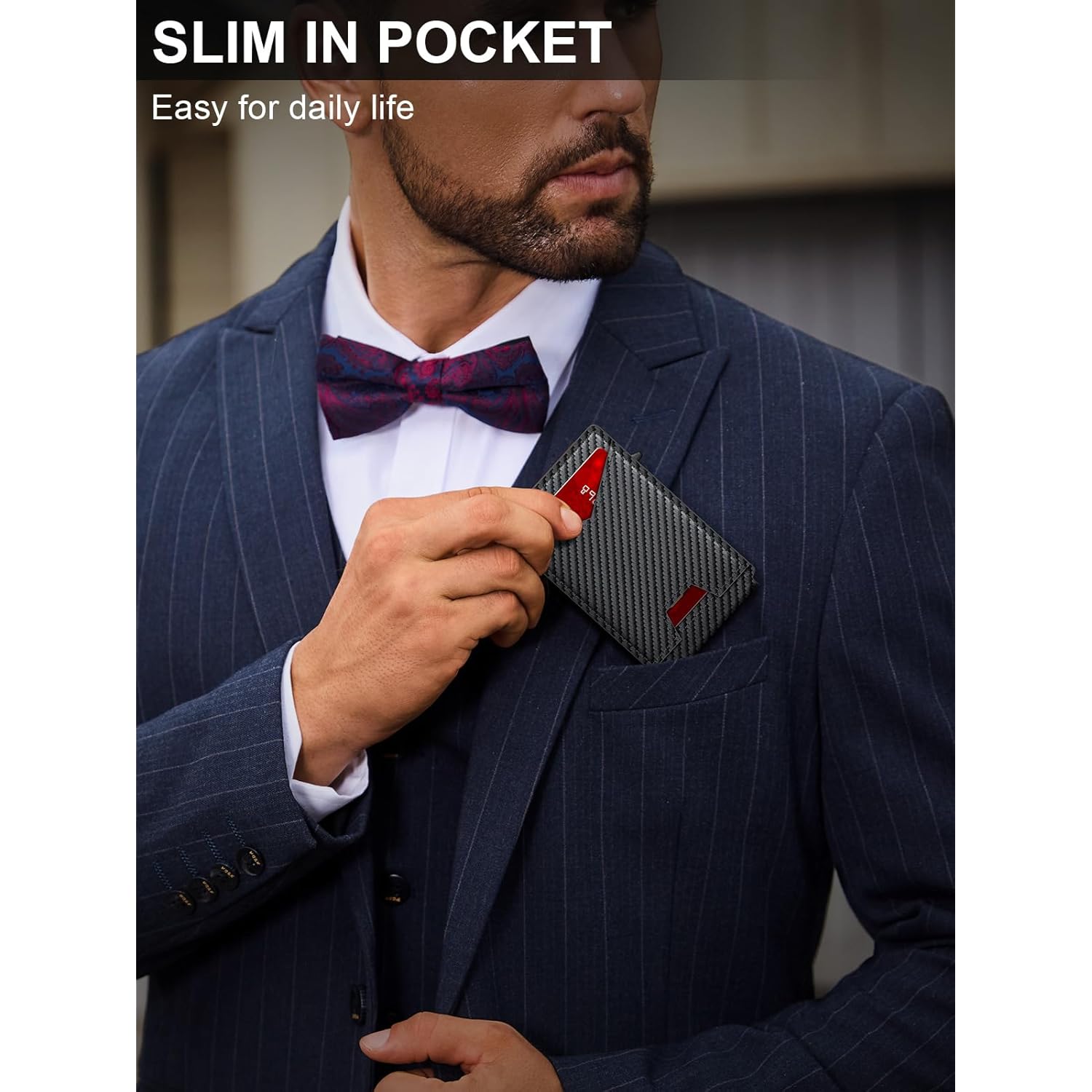 Wallet for Men RFID Wallet with Money Clip, Slim Pop Up Card Holder for 10-12 Cards, Minimalist Smart Credit Card Case with ID Window, Bifold Metal Wallet for Front Pocket, Gifts for Men