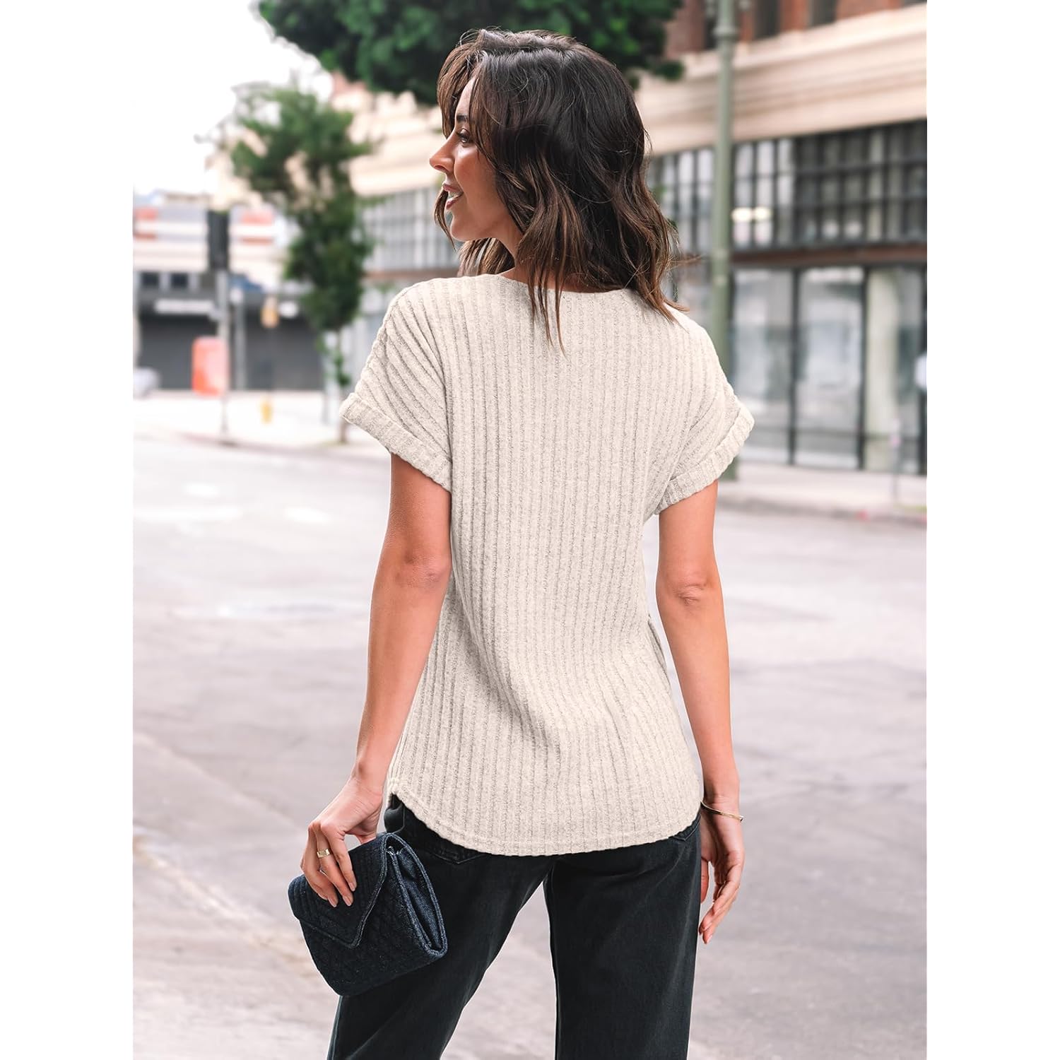 AUTOMET Women Shirts Summer Sweaters Regular Fit Short Sleeve Tunic Tops 2025 Dressy Casual Business Blouses