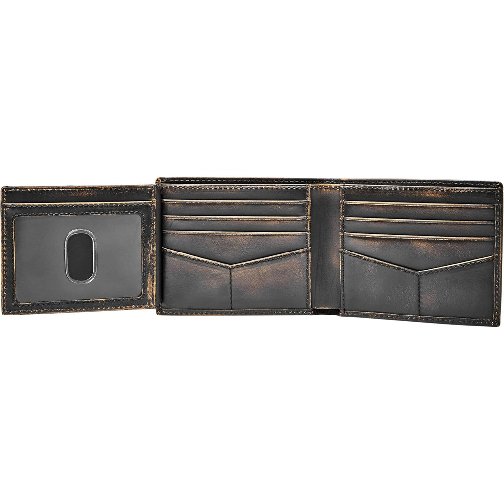Fossil Men's Wade Leather Bifold with Flip ID Wallet, Black, (Model: ML3882001)