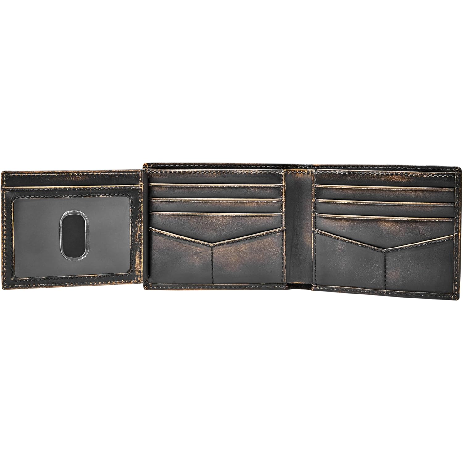 Fossil Men's Wade Leather Bifold with Flip ID Wallet, Black, (Model: ML3882001)