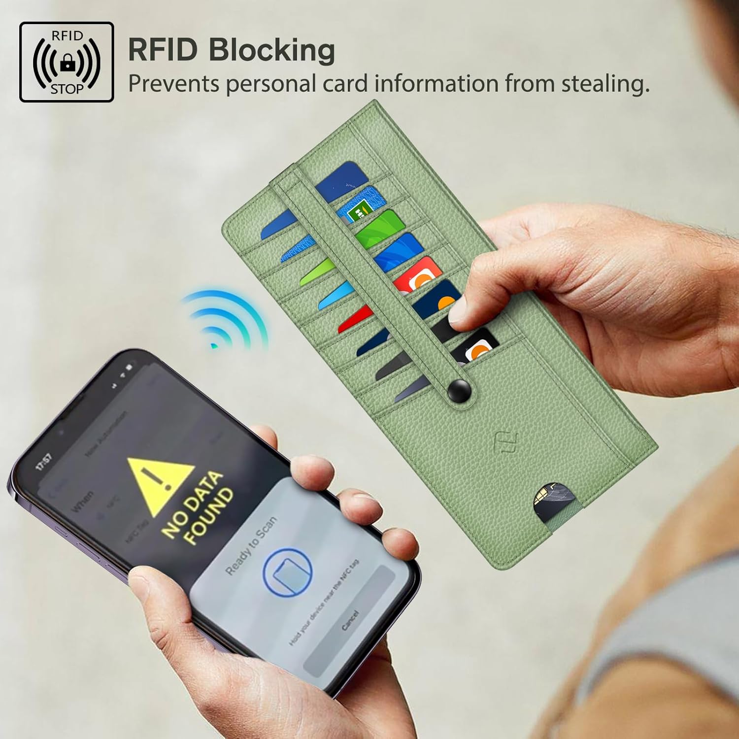Fintie Slim Credit Card Wallet Holder Change Pouch, RFID Blocking Business Cards Cases with Zipper Pocket for Cash, Coin, Receipt