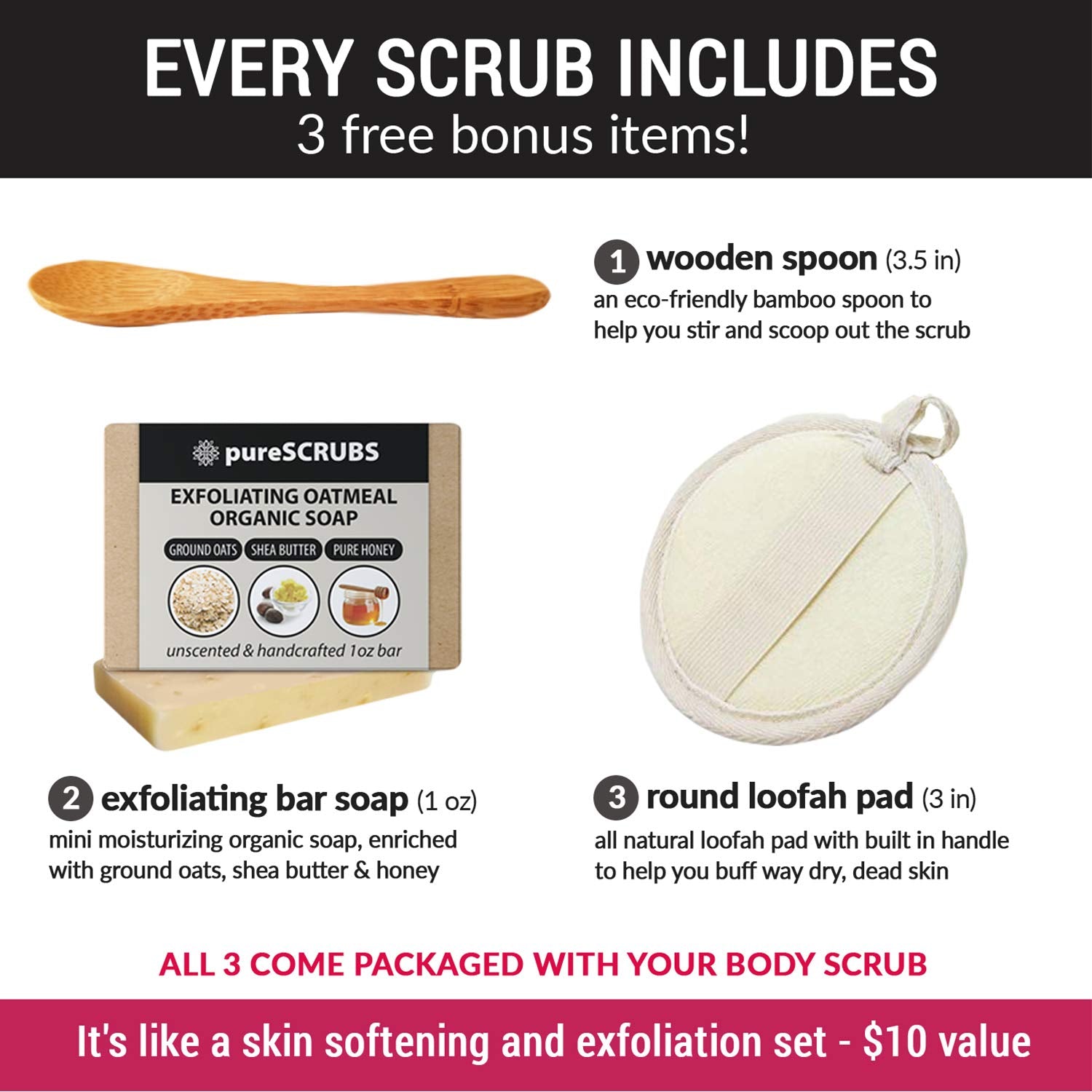 pureSCRUBS Premium Coconut Body Scrub Set