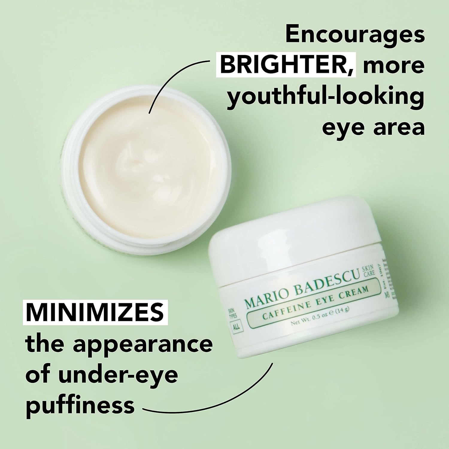 Mario Badescu Eye Cream for Dark Circles and Puffiness – Hyaluronic, Caffeine or Glycolic – Hydrating, Firming and Anti Aging Overnight Under Eye Care Treatment for Fine Lines and Wrinkles