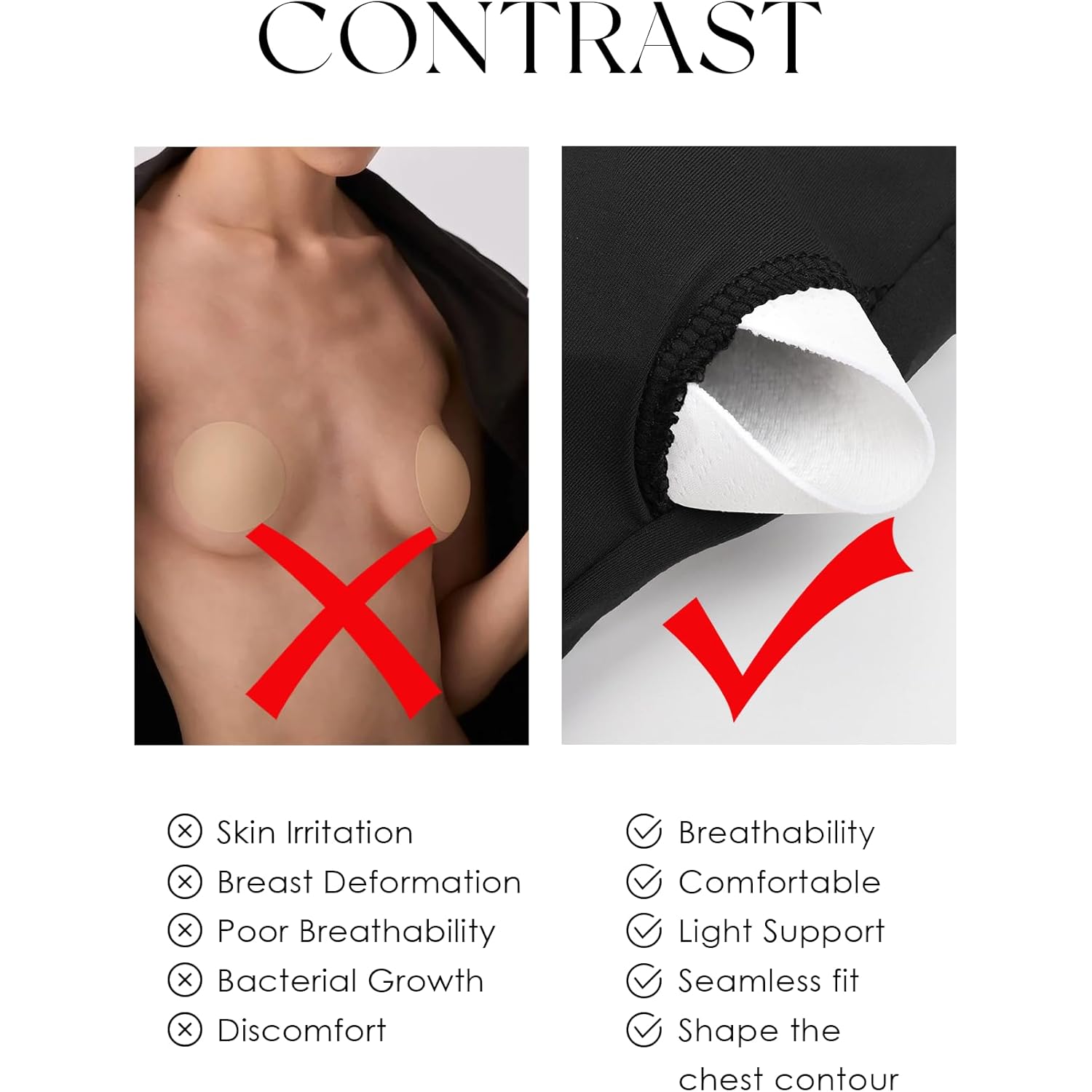 Darong Womens Padded Tube Tops Bulit in Bra Strapless Crop Tops Bandeau Double Lined Basic Going Out Tank Top