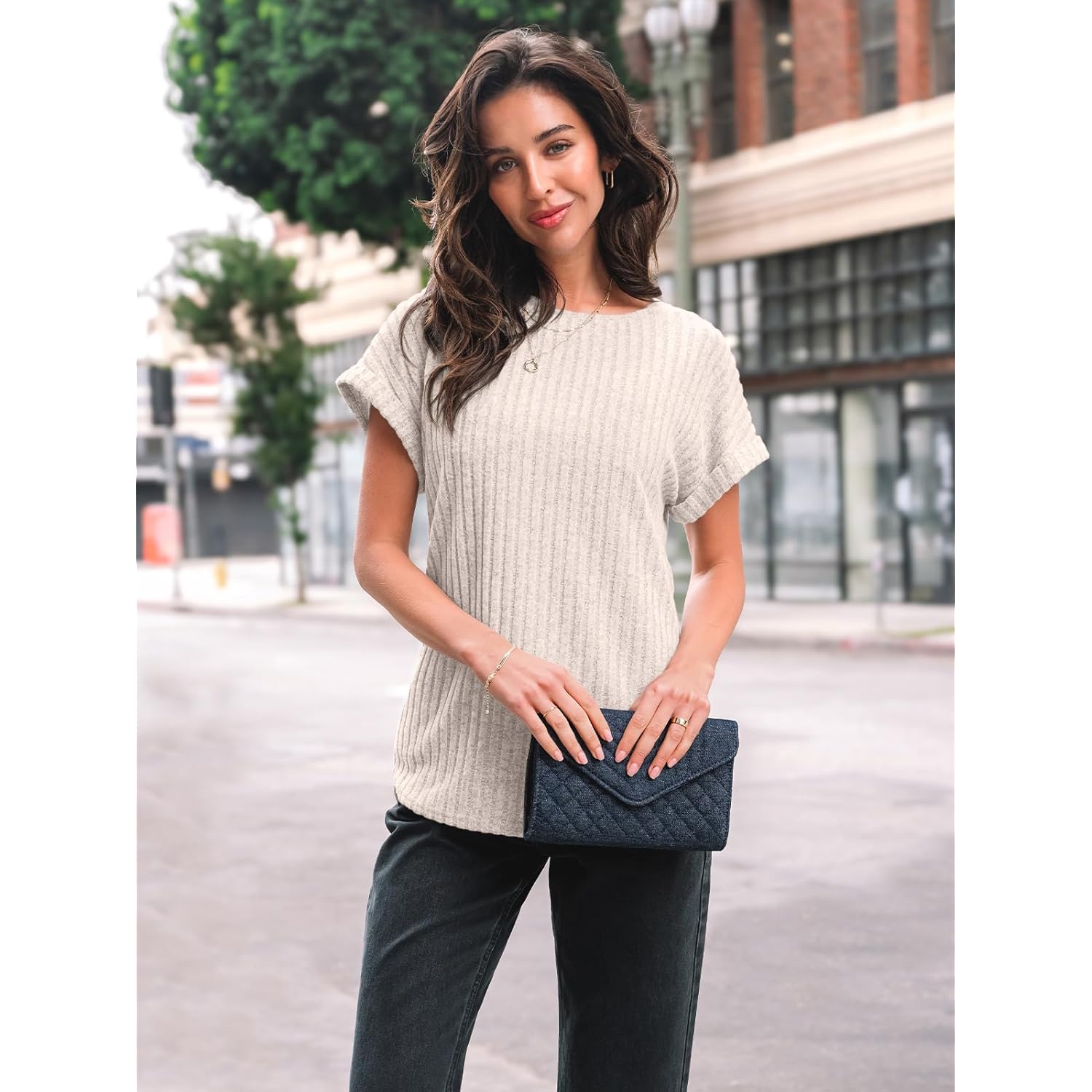 AUTOMET Women Shirts Summer Sweaters Regular Fit Short Sleeve Tunic Tops 2025 Dressy Casual Business Blouses