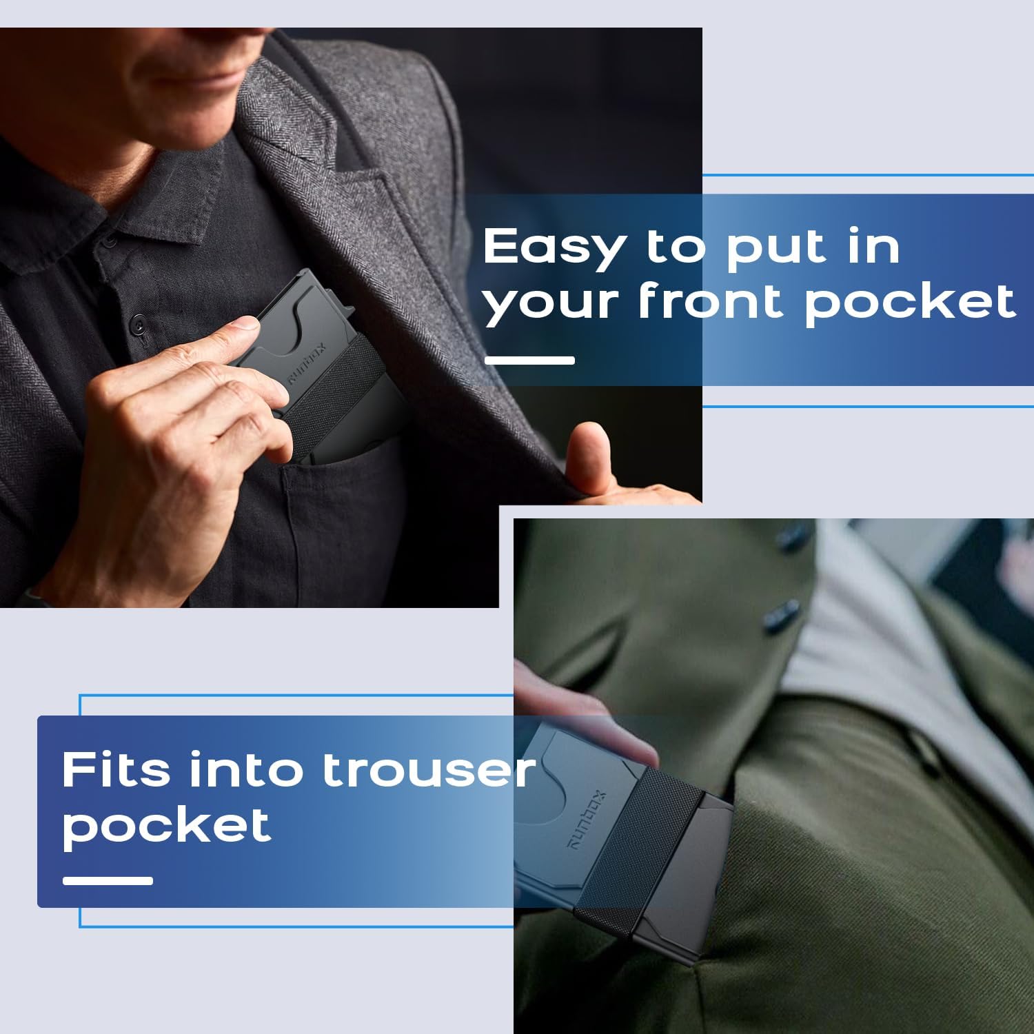 Slim Card Holder Wallet for Men, Minimalist RFID Blocking Wallet with Pop-Up Function, Ultra-Thin Design, Metal Business Card Cases holds 6+6 Cards, Gifts for Men, Men's Accessories