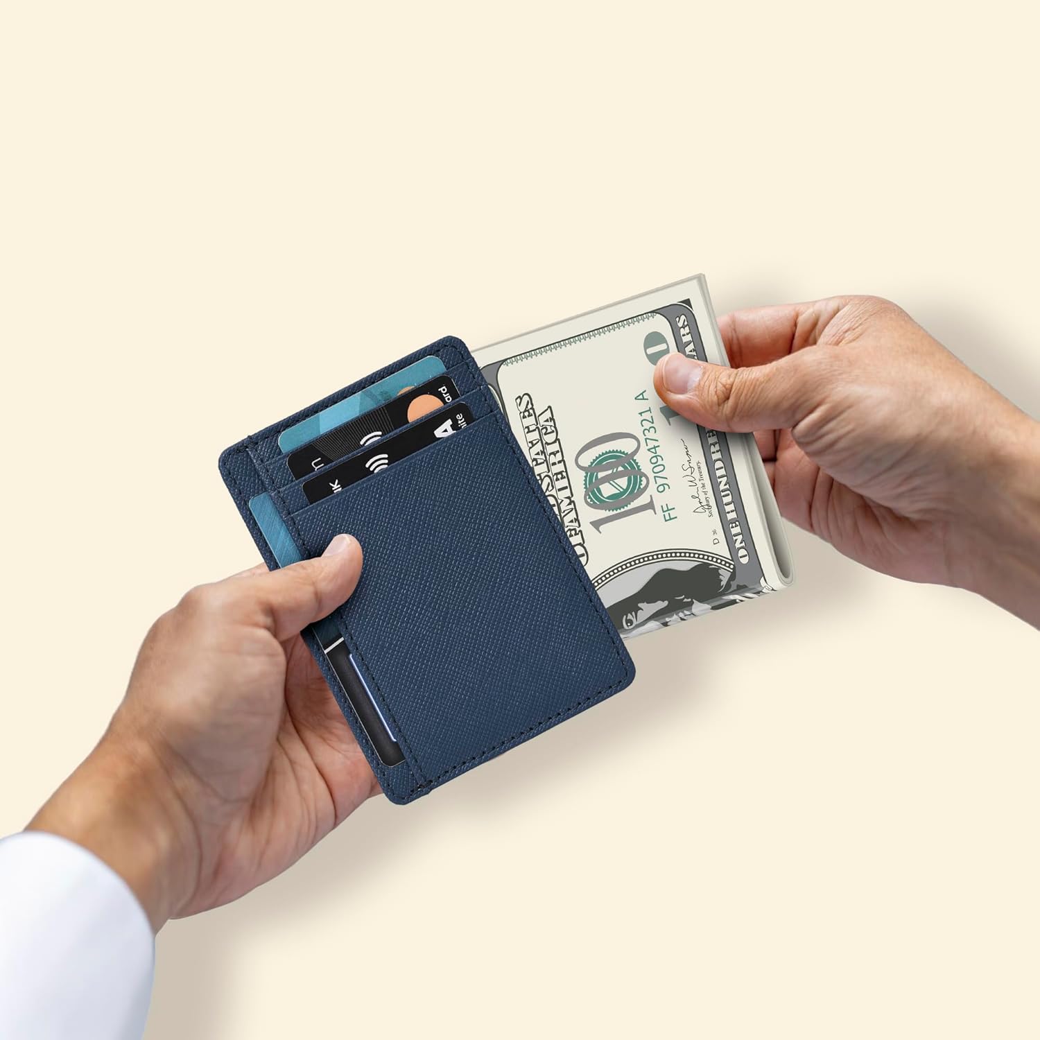 Real Leather Slim Minimalist Wallet for Men and Women -RFID Blocking Front Pocket Thin Credit Card Holder Stylish Wallets