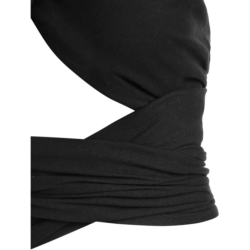 ZAFUL Womens Ribbed Halter Crop Top Ruched Lace-up Cropped Cami Bandana Top Criss Cross Wrap Print Tank Top