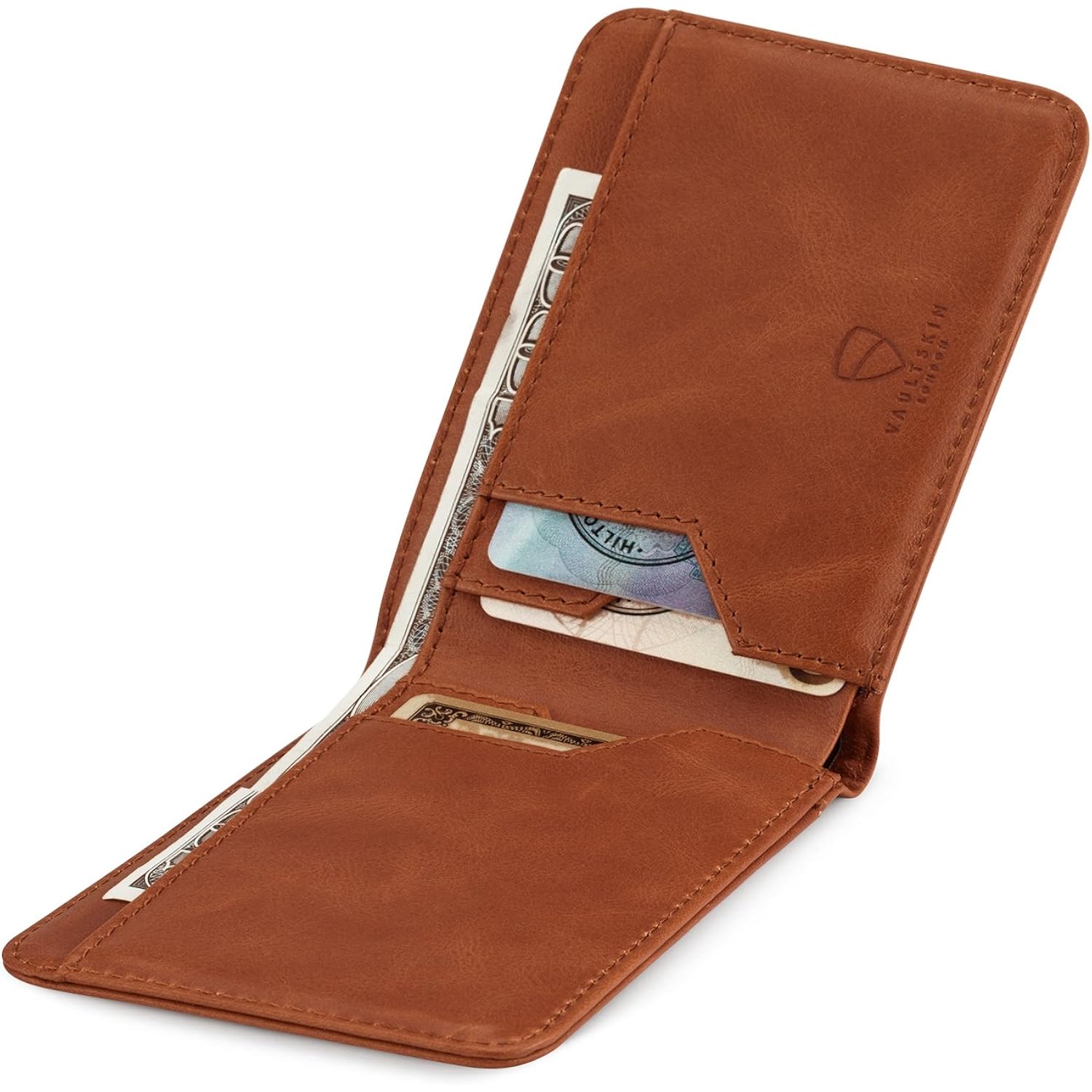Vaultskin Slim RFID Blocking Bifold Leather Wallet for Men - Minimalist Front Pocket Card Holder for ID, Cards & Cash, Gift for Him (Manhattan)