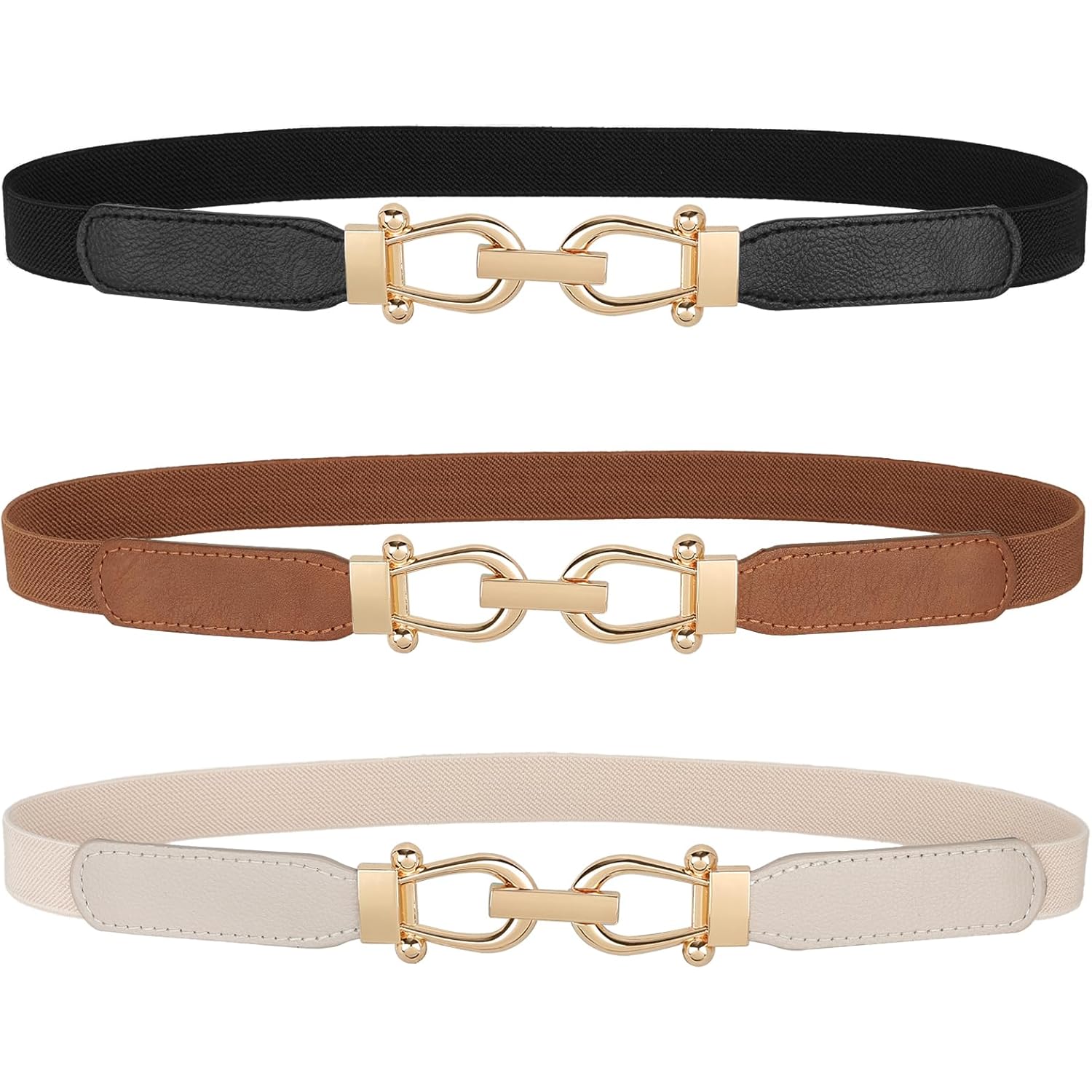 JASGOOD Women Skinny Elastic Stretch Belt for Dresses Retro Ladies Waist Vintage Thin Belt