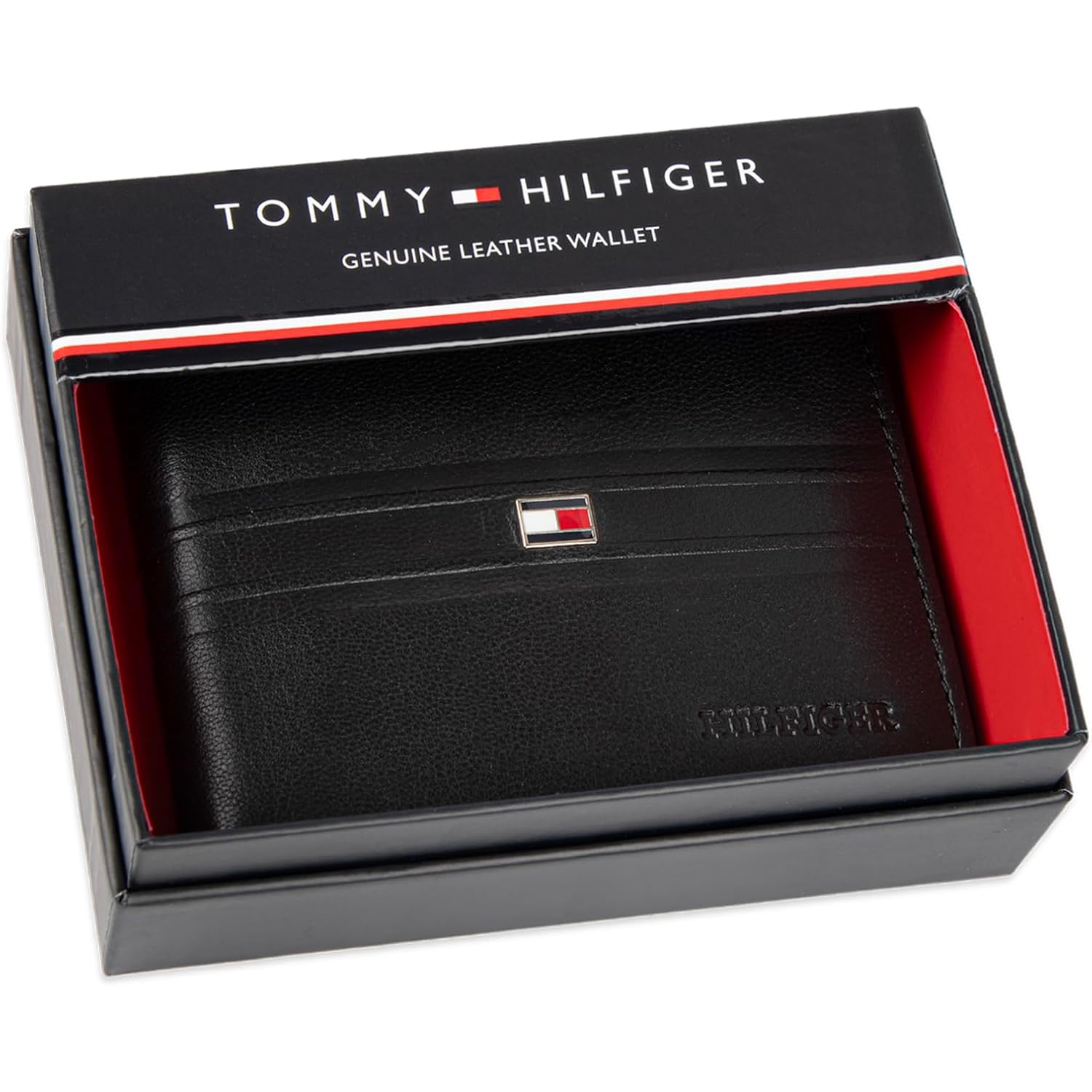 Tommy Hilfiger Men’s Leather Bifold Wallet-Multiple Card Slots, ID Window, Compact