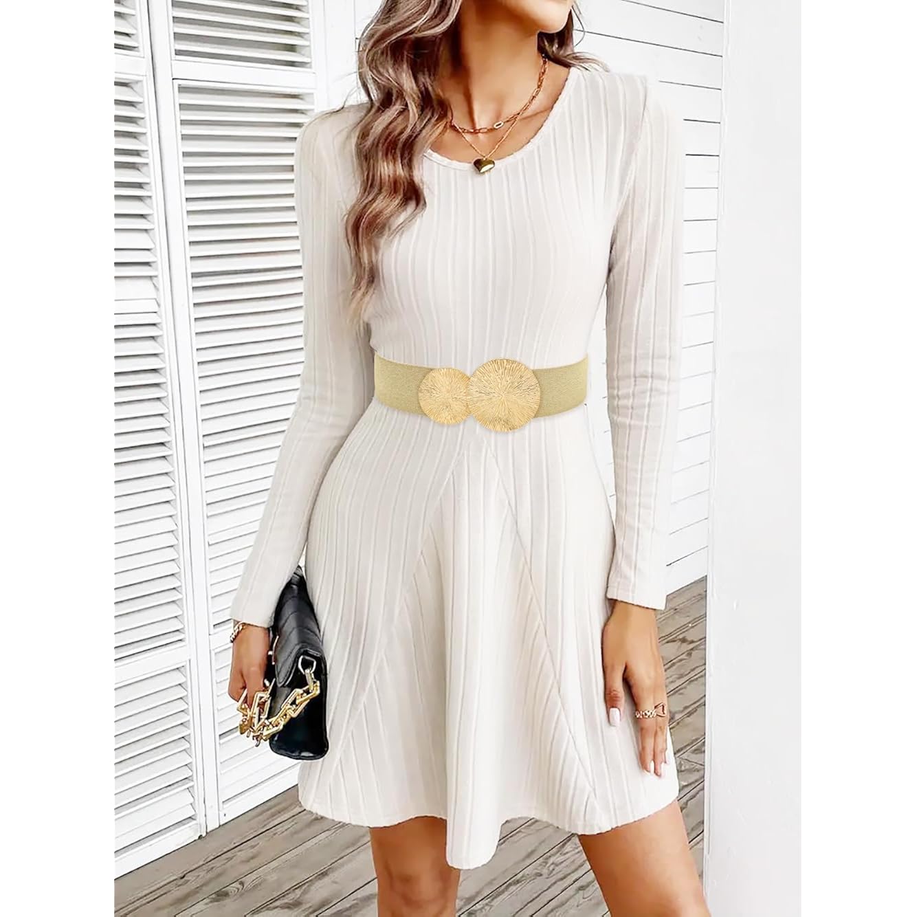 Women Wide Stretchy Waist Belts Elastic Cinch Belt for Dresses
