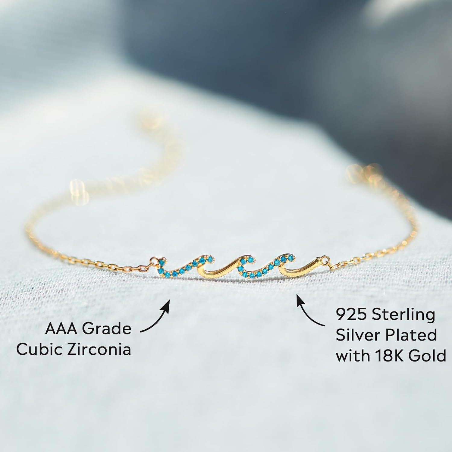 STORYJEWELLERY Birthday Gifts for Women, Gifts for Sister Mom Daughter and Friend, 30th 40th 50th 60th Birthday Gifts for Women, Wave Bracelet for Sister Mom and Daughter, Retirement Gift for Woman