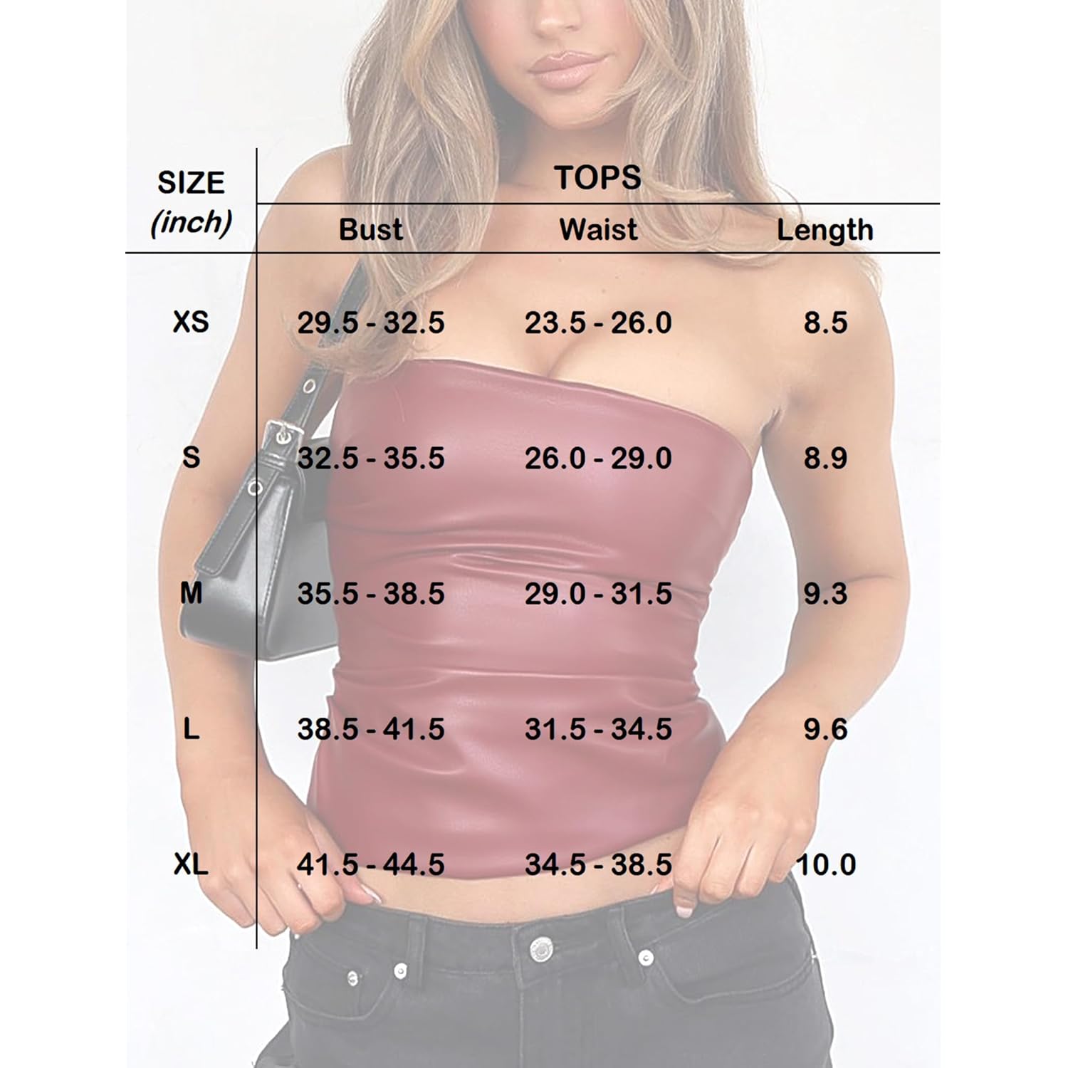 PU Faux Leather Tube Top Strapless Going Out Tops for Women Sexy Club Top Rave Concert Outfit Ruched Bandeau Crop Top
