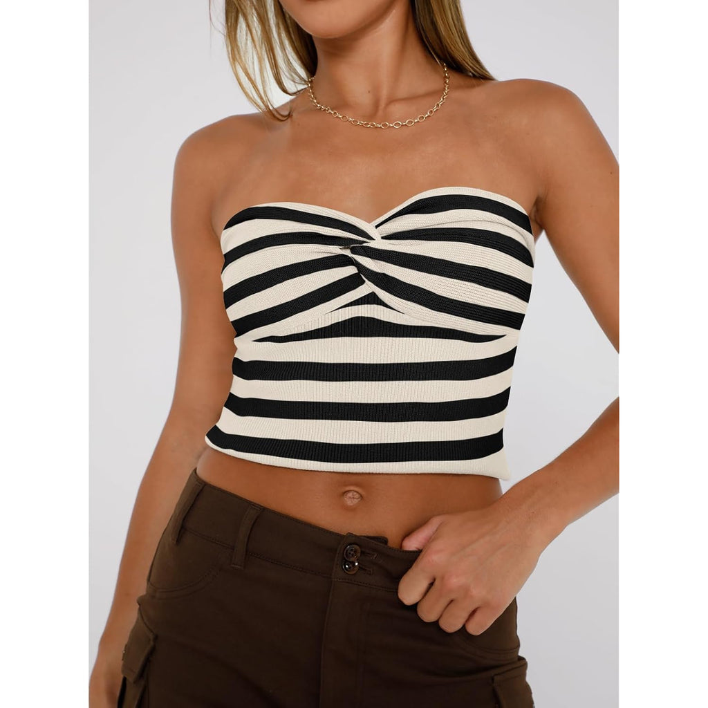 EFAN Womens Tube Tops Summer Outfits 2025 Casual Beach Vacation Clothes Sweaters Strapless Sleeveless Tank Tops