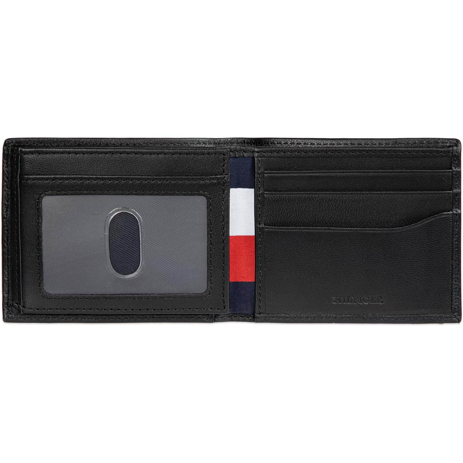 Tommy Hilfiger Men’s Leather Bifold Wallet-Multiple Card Slots, ID Window, Compact