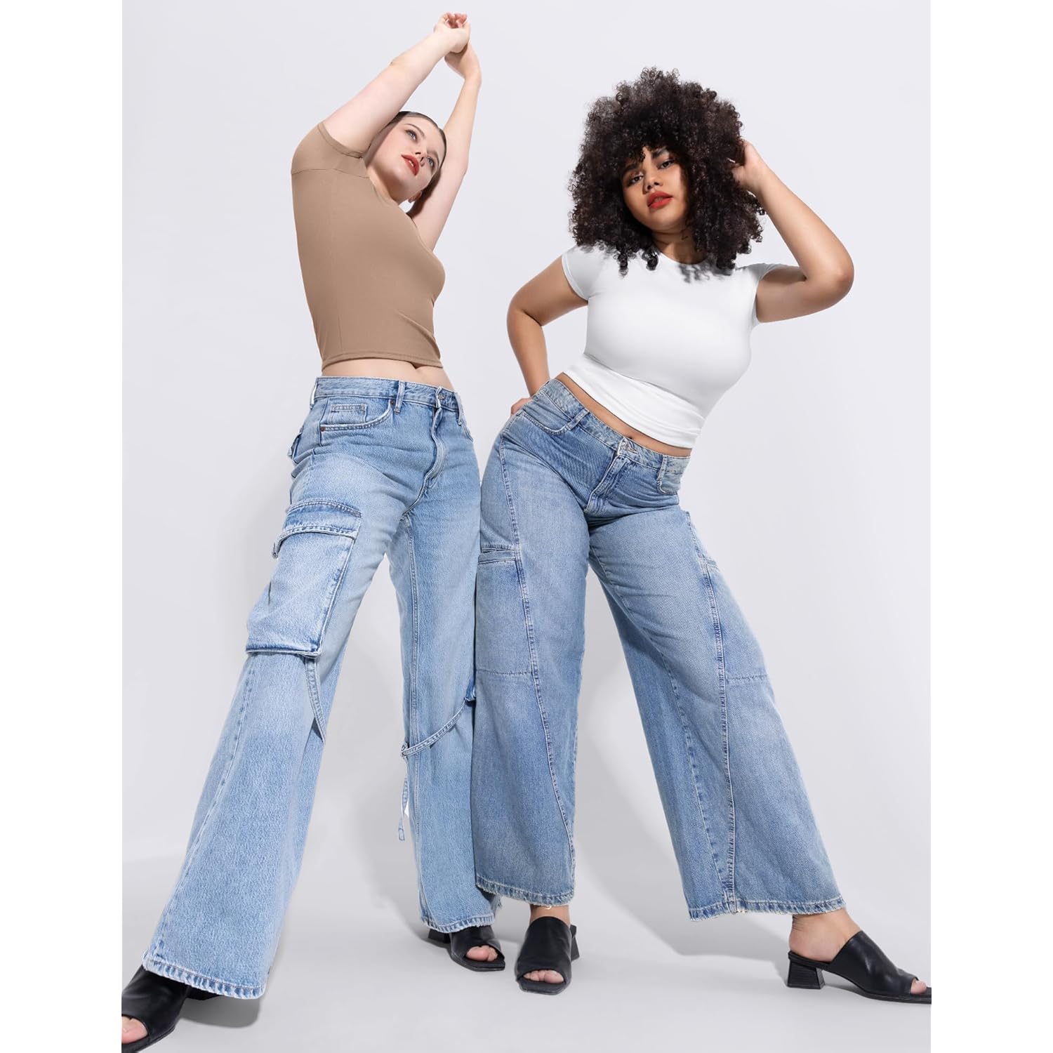 PUMIEY Women's Crew Neck Short Sleeve Tops Double Lined Slim Fit T Shirts Basic Tee Smoke Cloud Pro Collection