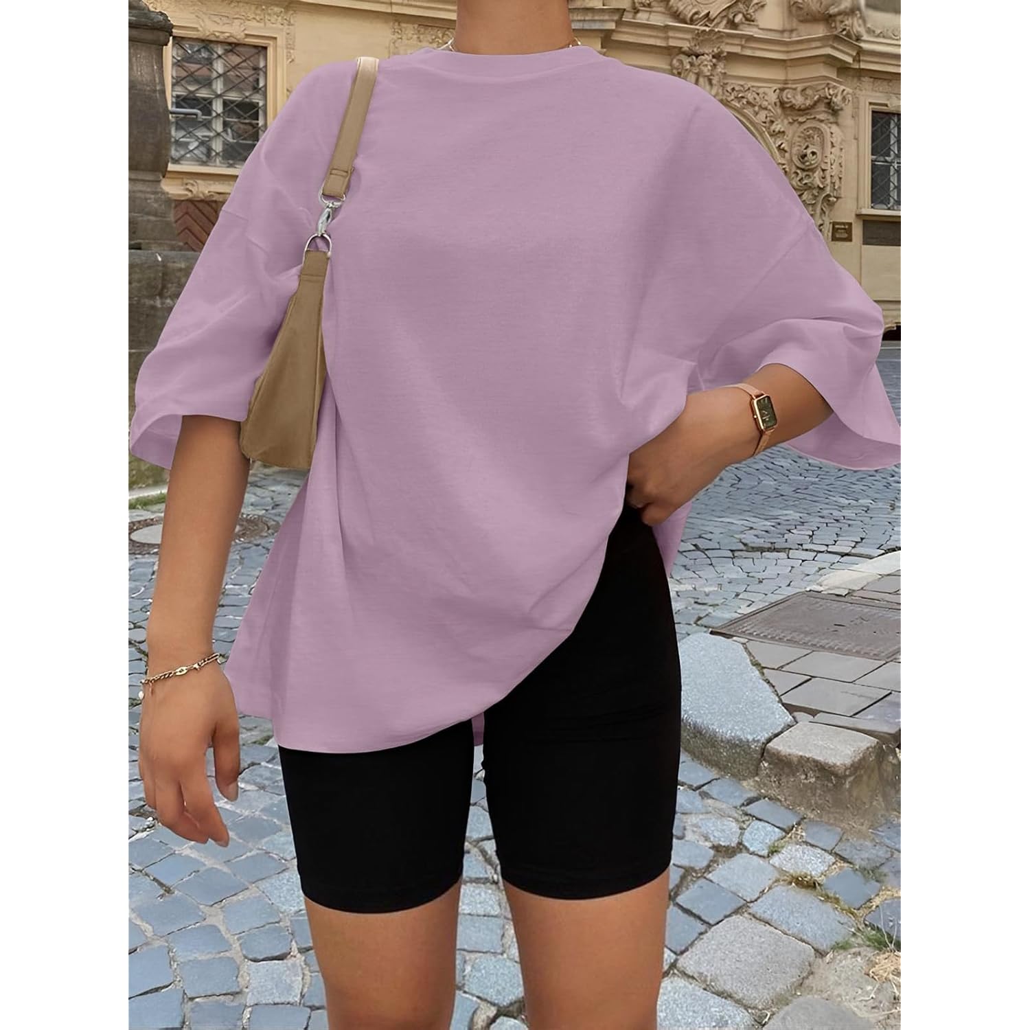 Trendy Queen Womens Oversized Summer T Shirts Fashion Workout Plus Size Tops Short Sleeve Beach Vacation Gym Clothes 2025
