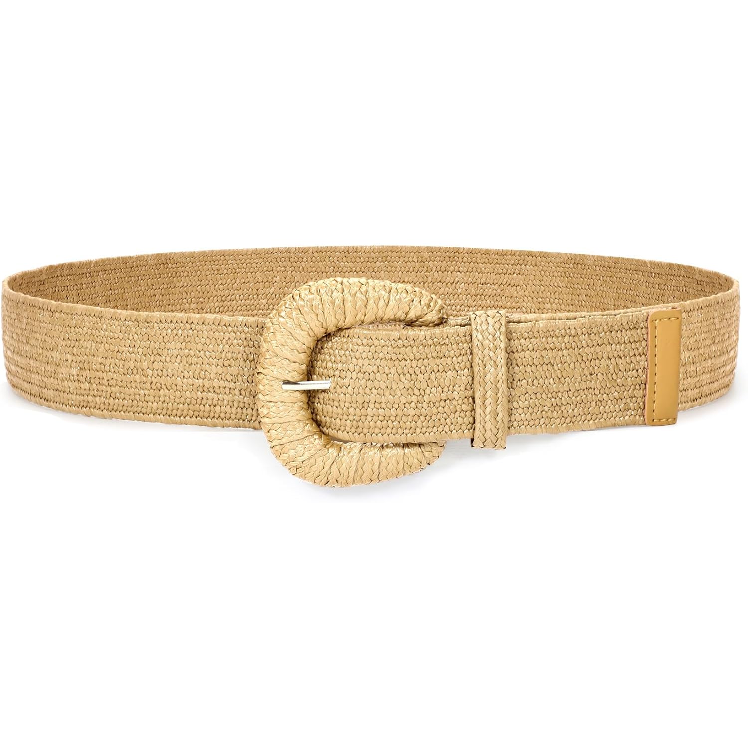 Straw Woven Elastic Belt for Women Stretchy Belts for Dress Fashion Boho Waist Belt Rattan Raffia Ladies Belts