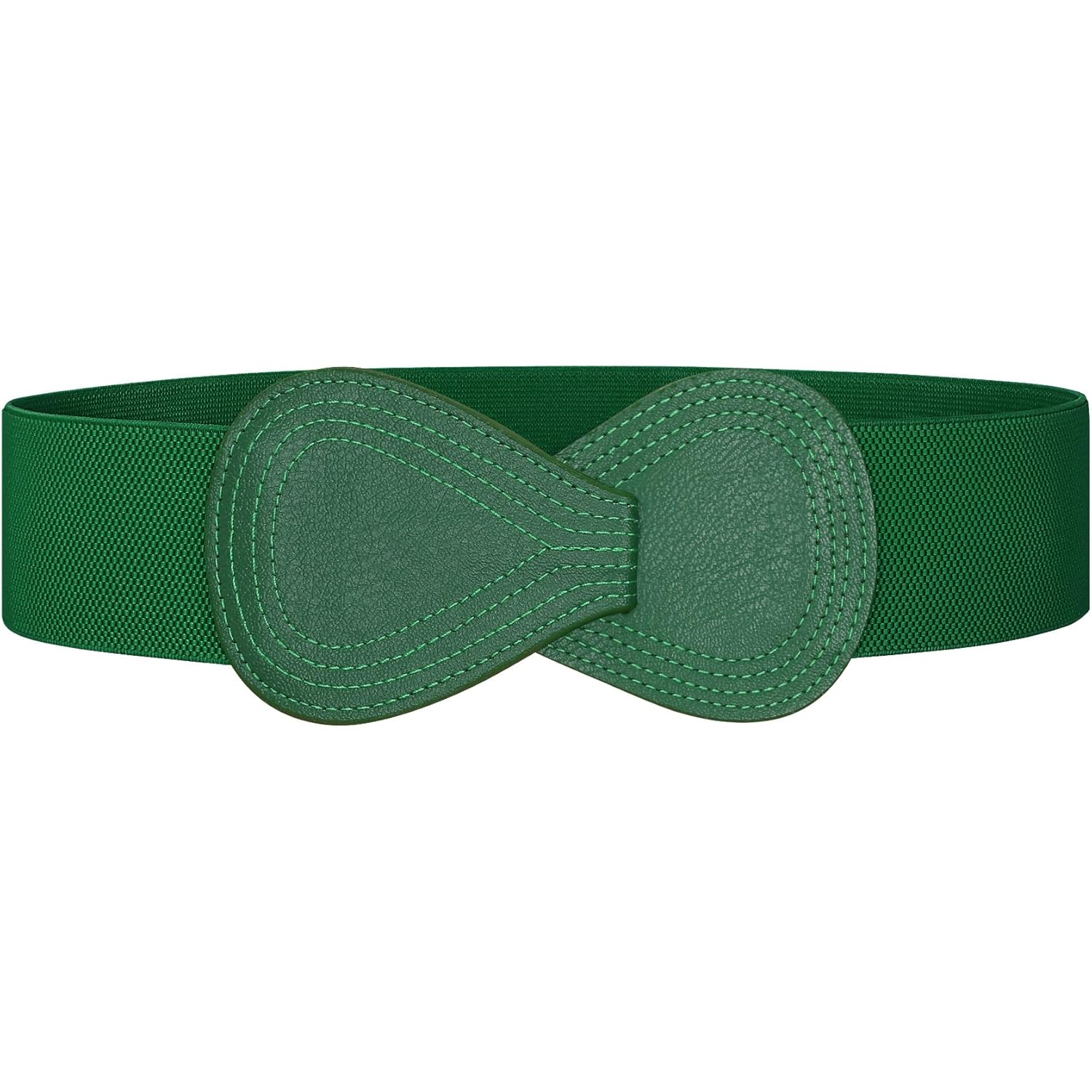 Women Wide Elastic Belt Ladies Stretchy Dress Belt Fashion 8-shaped Buckle Waist Belt