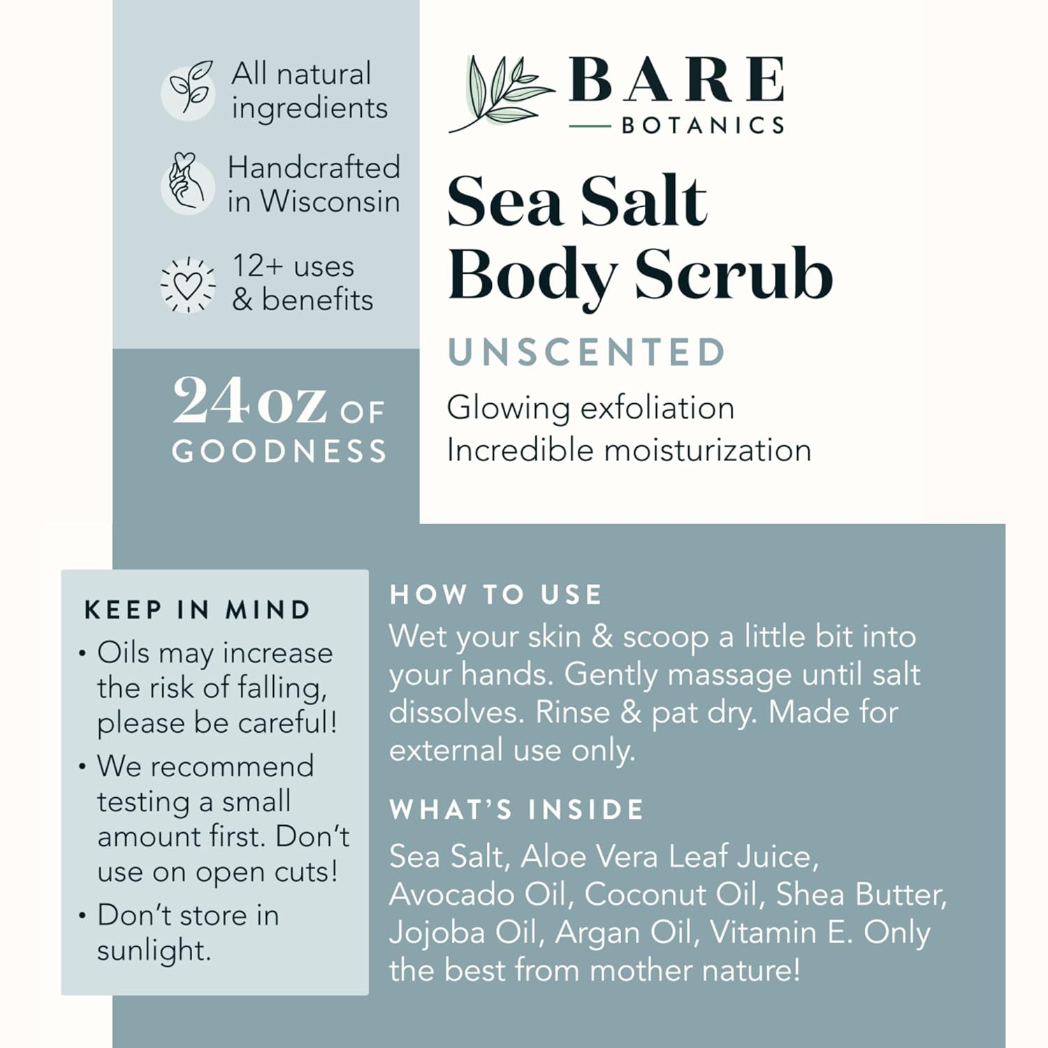 Bare Botanics Unscented Body Scrub