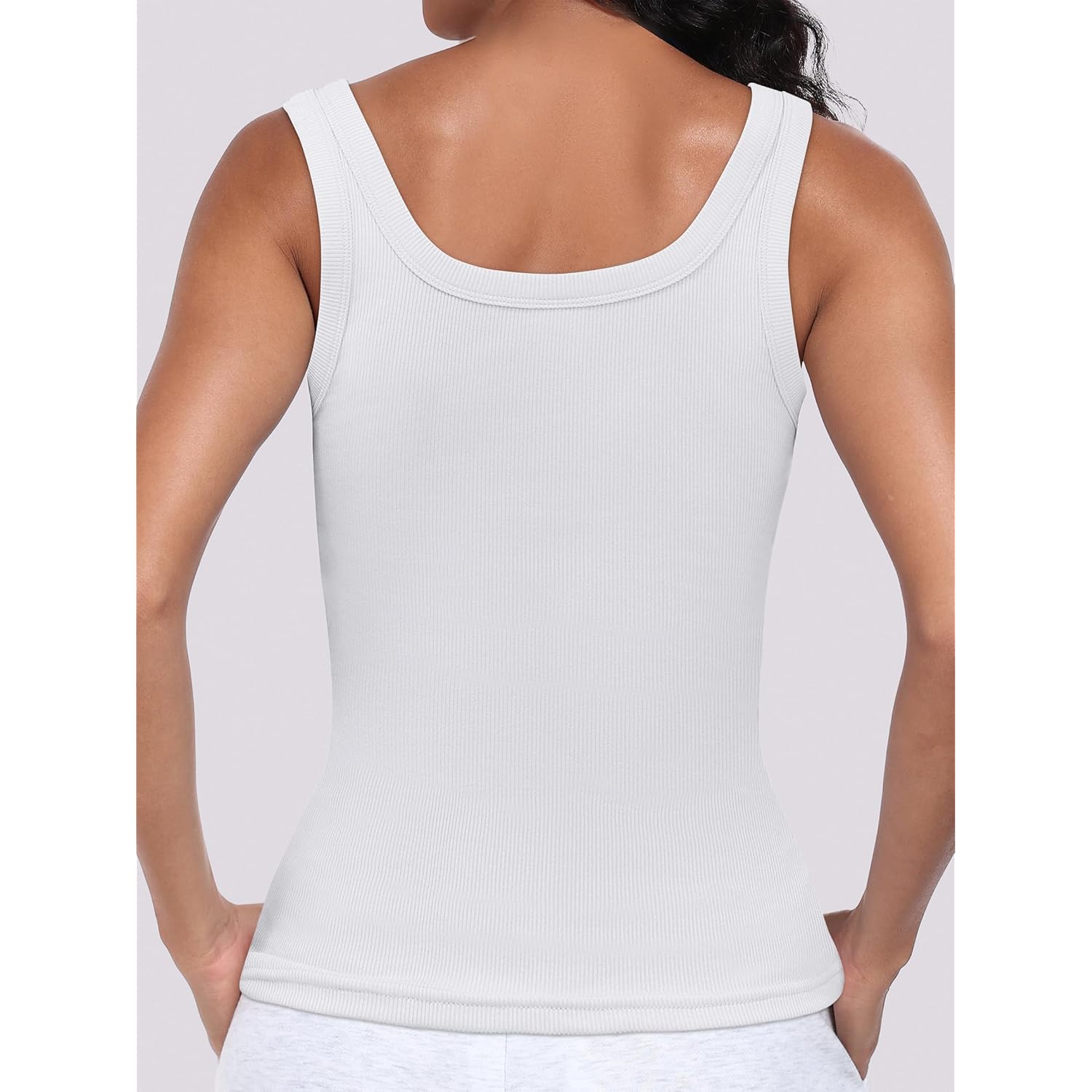 ANRABESS Womens Sleeveless Scoop Neck Tank Top Ribbed Fitted Summer Basic Slim Cute Tops 2025