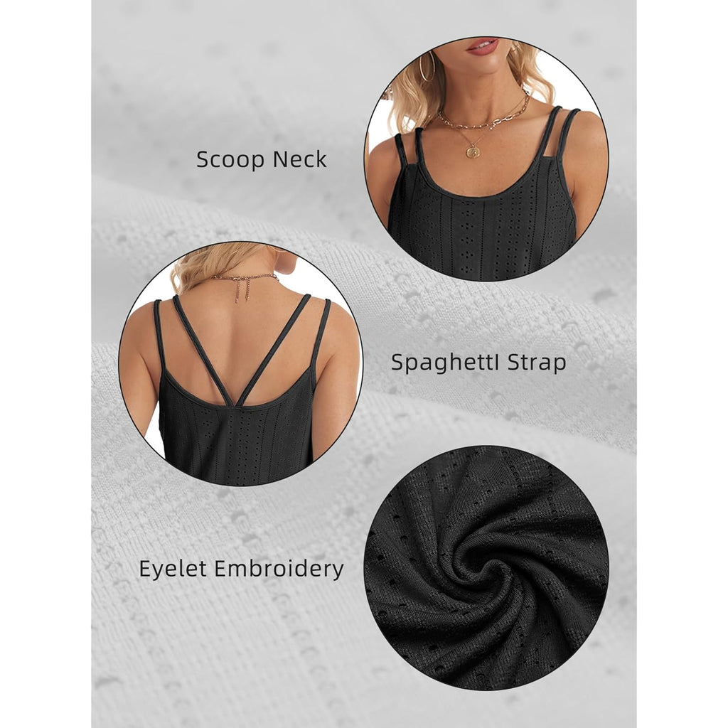 ATHMILE Women's Tank Tops Sleeveless Summer Top Spaghetti Strap Spring Shirt Loose Fit Beach Vacation 2025 Casual
