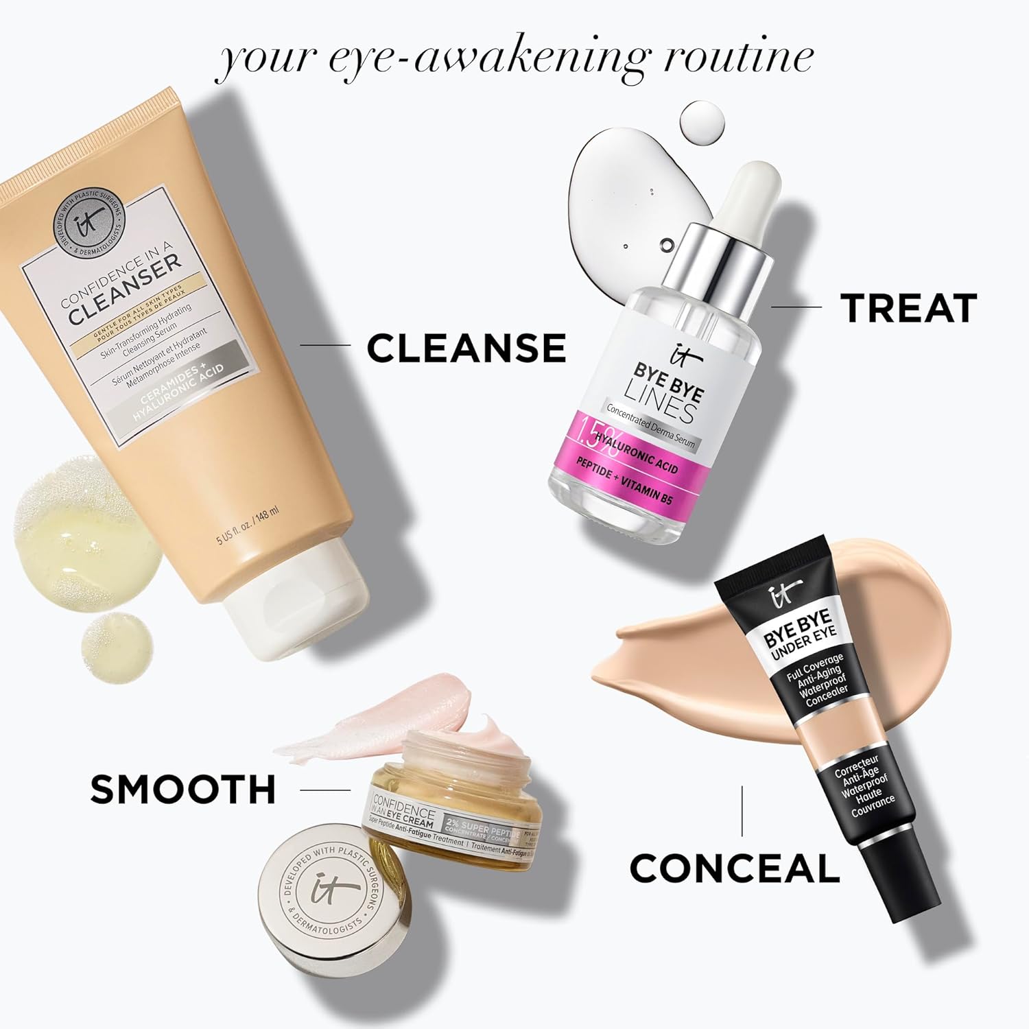 IT Cosmetics Confidence in an Eye Cream - Anti Aging Eye Cream for Dark Circles, Lightweight Formula Protects Skin Barrier, With 2% Super Peptide Concentrate, Fragrance-Free, For All Skin Types