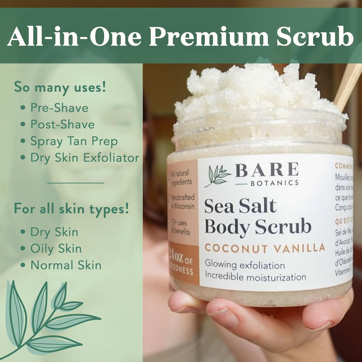 Bare Botanics Unscented Body Scrub