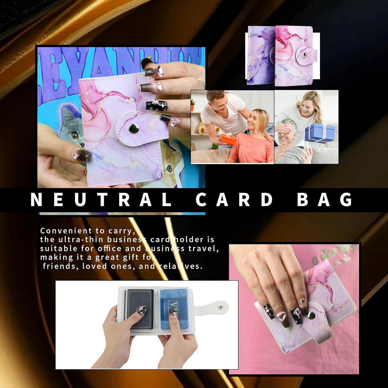 2 Pcs Credit Card Holder and business card holder，Sd Card Holder Each Has 26 Card Organizers, 2024 New Credit Card Holders book for Men and Women.