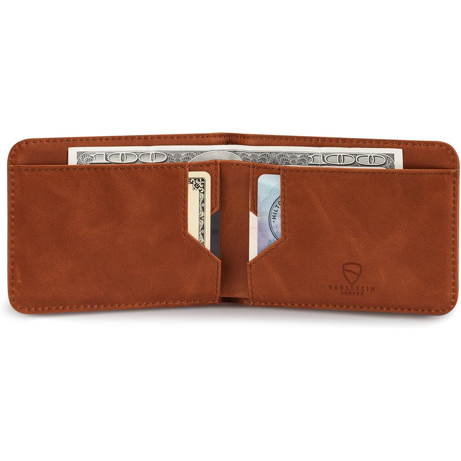 Vaultskin Slim RFID Blocking Bifold Leather Wallet for Men - Minimalist Front Pocket Card Holder for ID, Cards & Cash, Gift for Him (Manhattan)