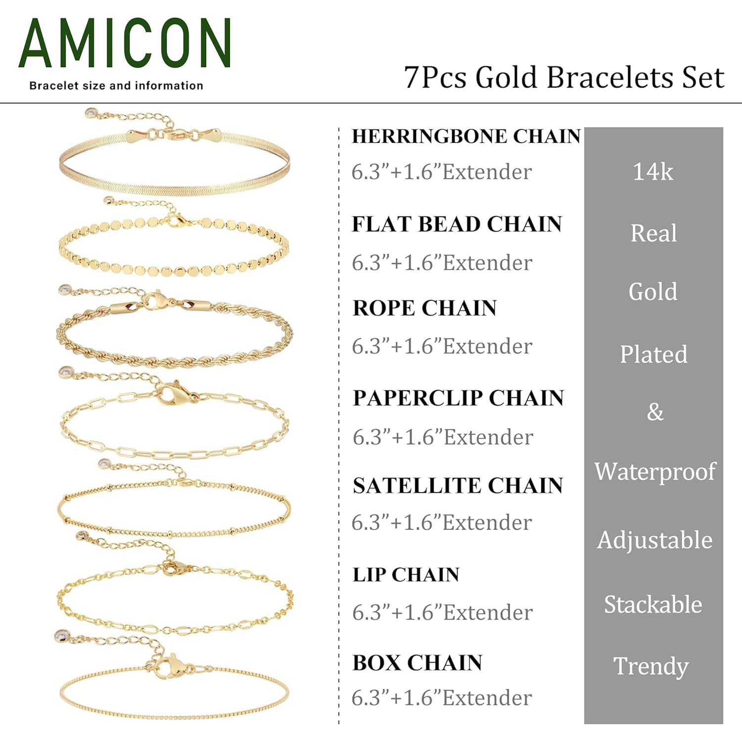 Gold Bracelets for Women,Dainty 14K Gold Plated Stack Set Trendy Stackable non tarnish Paperclip Chain Bracelets Gold Jewelry Sets Gifts for Women