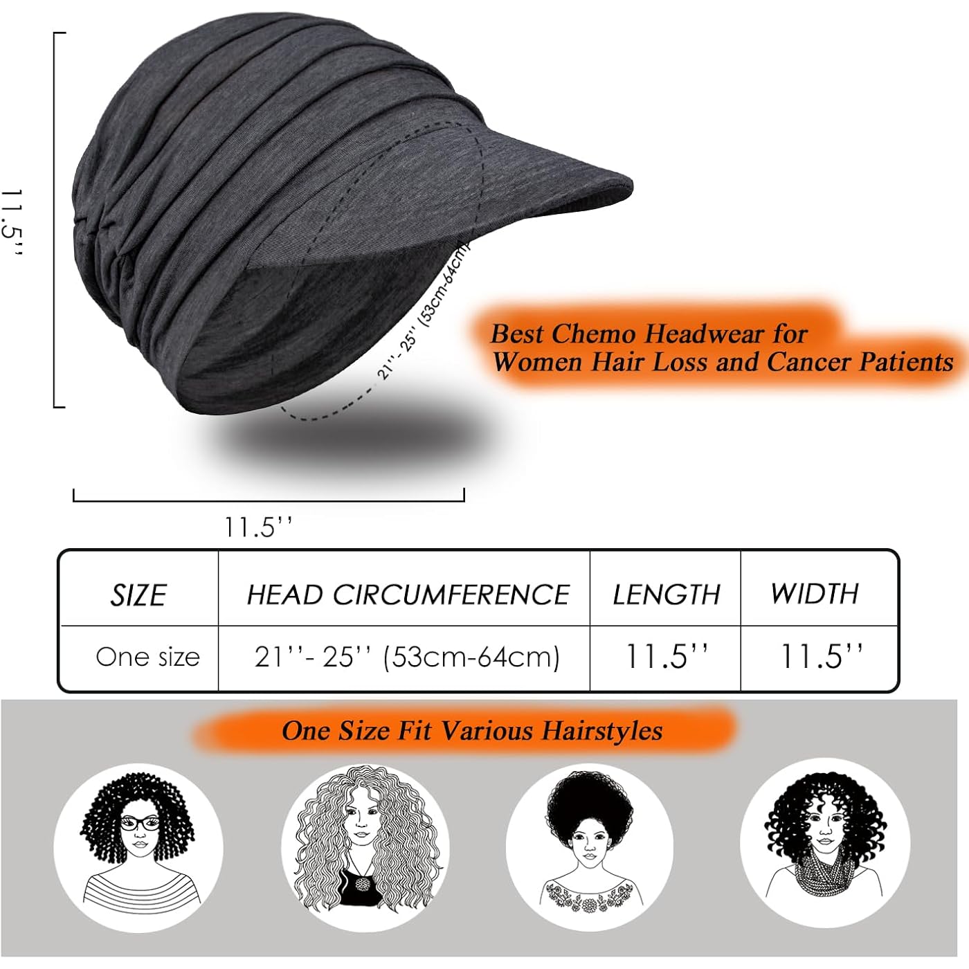 4 Pcs Soft Bamboo Baseball Cap for Women, Chemo Hats for Hair Loss