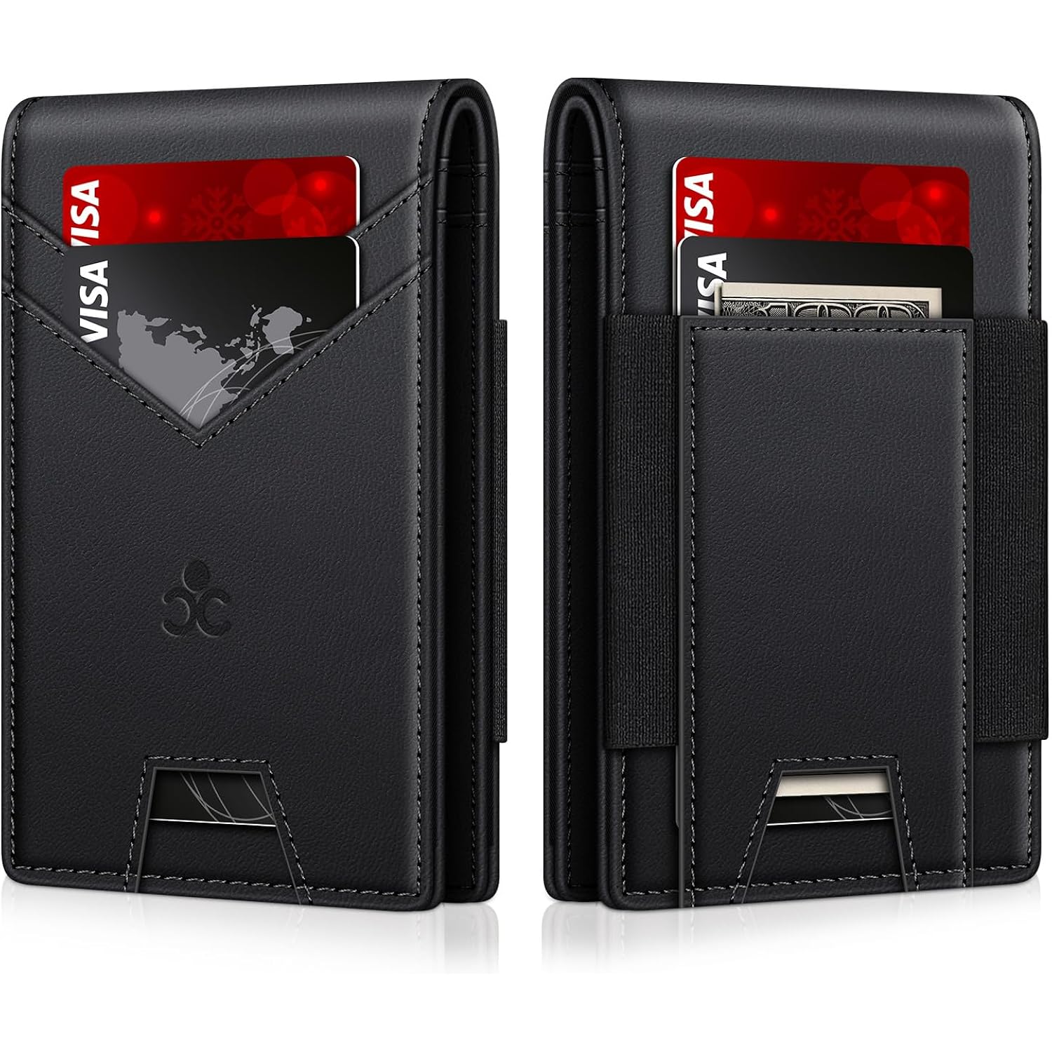 Wallet for Men Slim Leather Wallets for 13-17 Cards, RFID Blocking Thin Card Holder Wallet with ID Window & Large Capacity Cash Slot, Minimalist Bifold Small Wallet for Front Pocket, Gift for Men