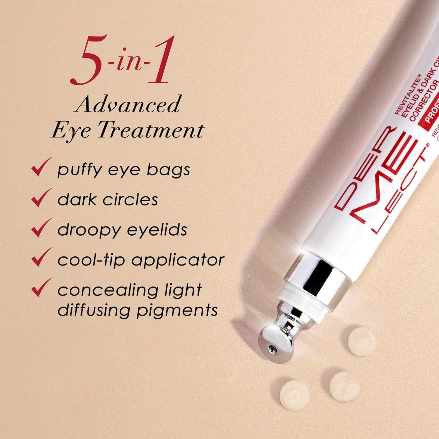 Dermelect Revitalite Eyelid & Dark Circle Corrector- Professional Strength, Anti-Aging Eye Cream with Peptides, Brightening & Tightening Ingredients- Dark Circles, Puffiness, Droopy Eyelids & Wrinkles