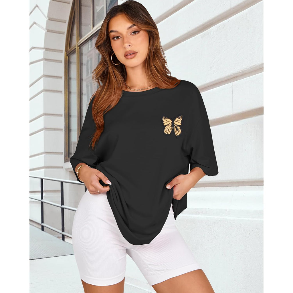 Womens Oversized Tshirt Graphic Tees Crew Neck Summer Short Sleeve Loose Fit Tops