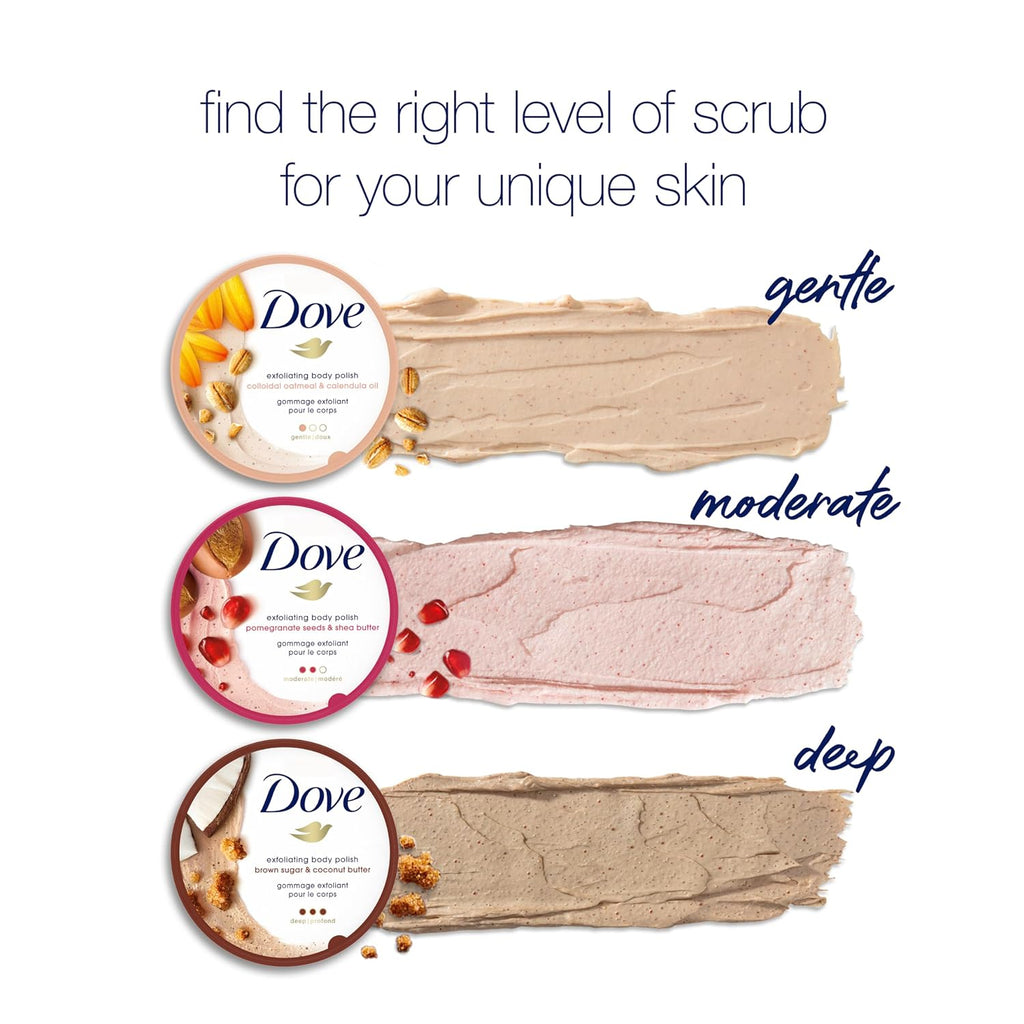 Dove Exfoliating Body Polish Scrub for Silky Skin