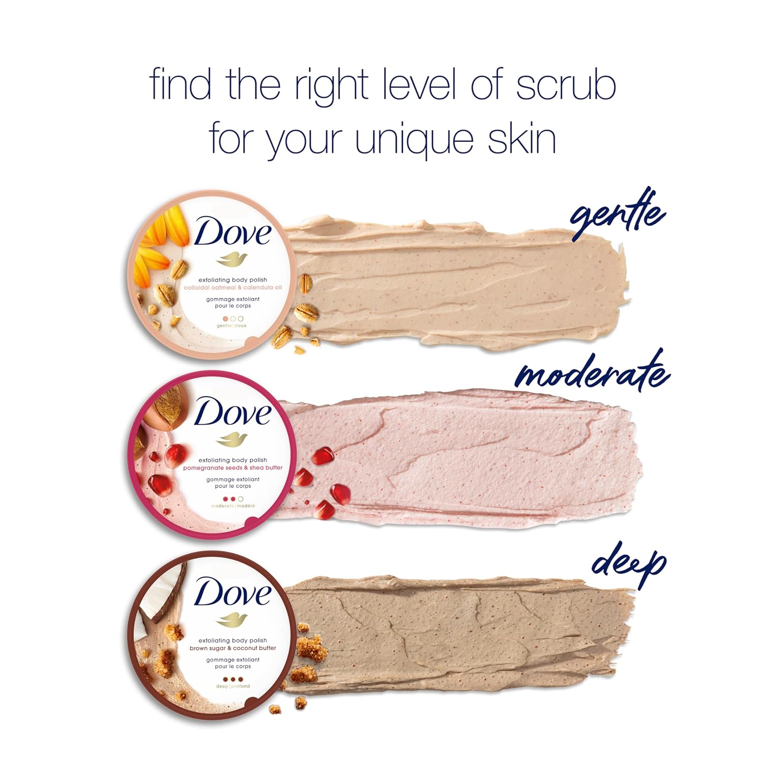 Dove Exfoliating Body Polish Scrub for Silky Skin