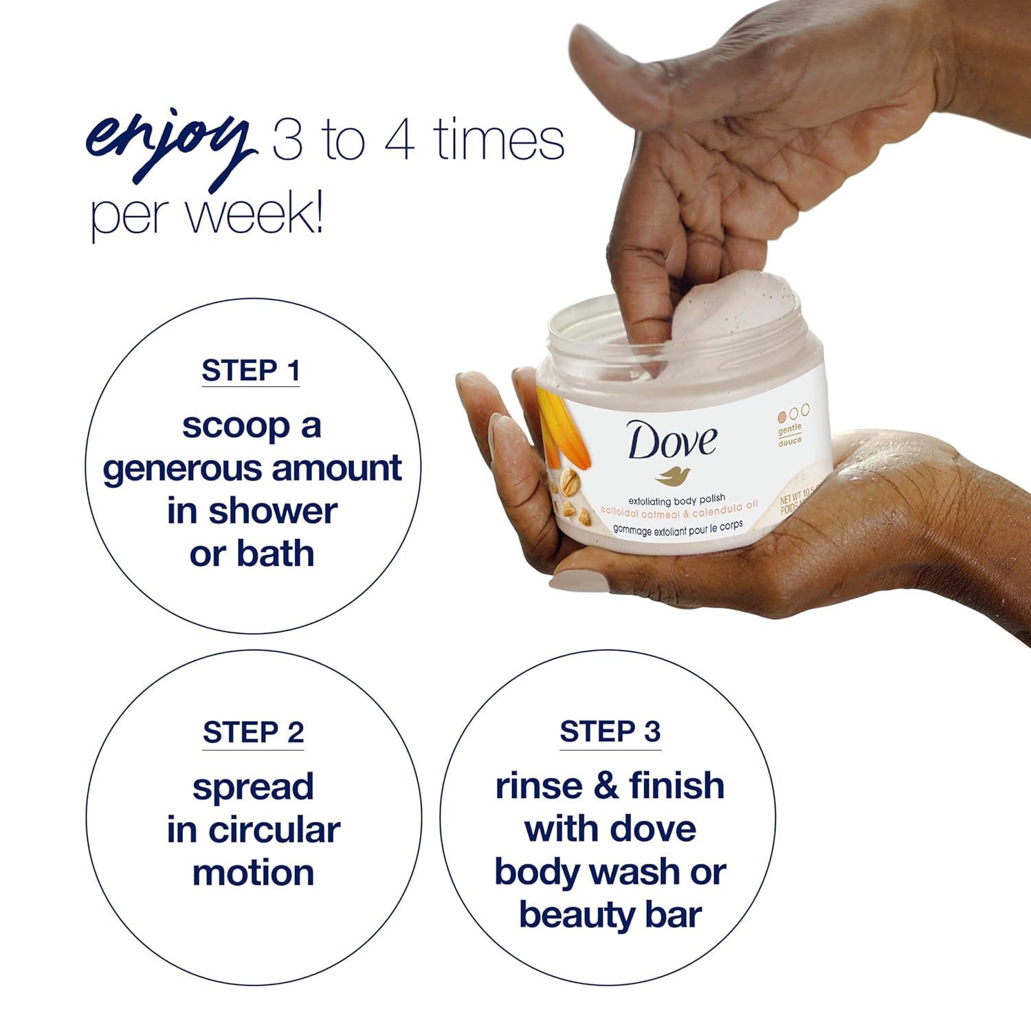 Dove Exfoliating Body Polish Scrub for Silky Skin