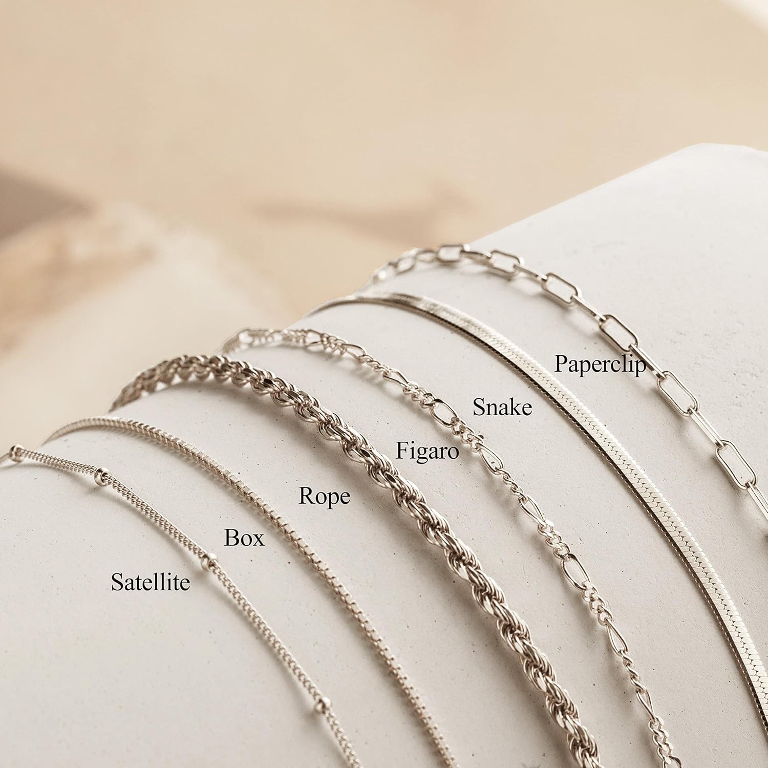 DEARMAY Dainty Silver Bracelets for Women Trendy, 925 Sterling Silver Jewelry Set for Women Bracelets for Women Paperclip Box Herringbone Figaro Rope Chain Bracelet Fashion Pack Gifts for Women