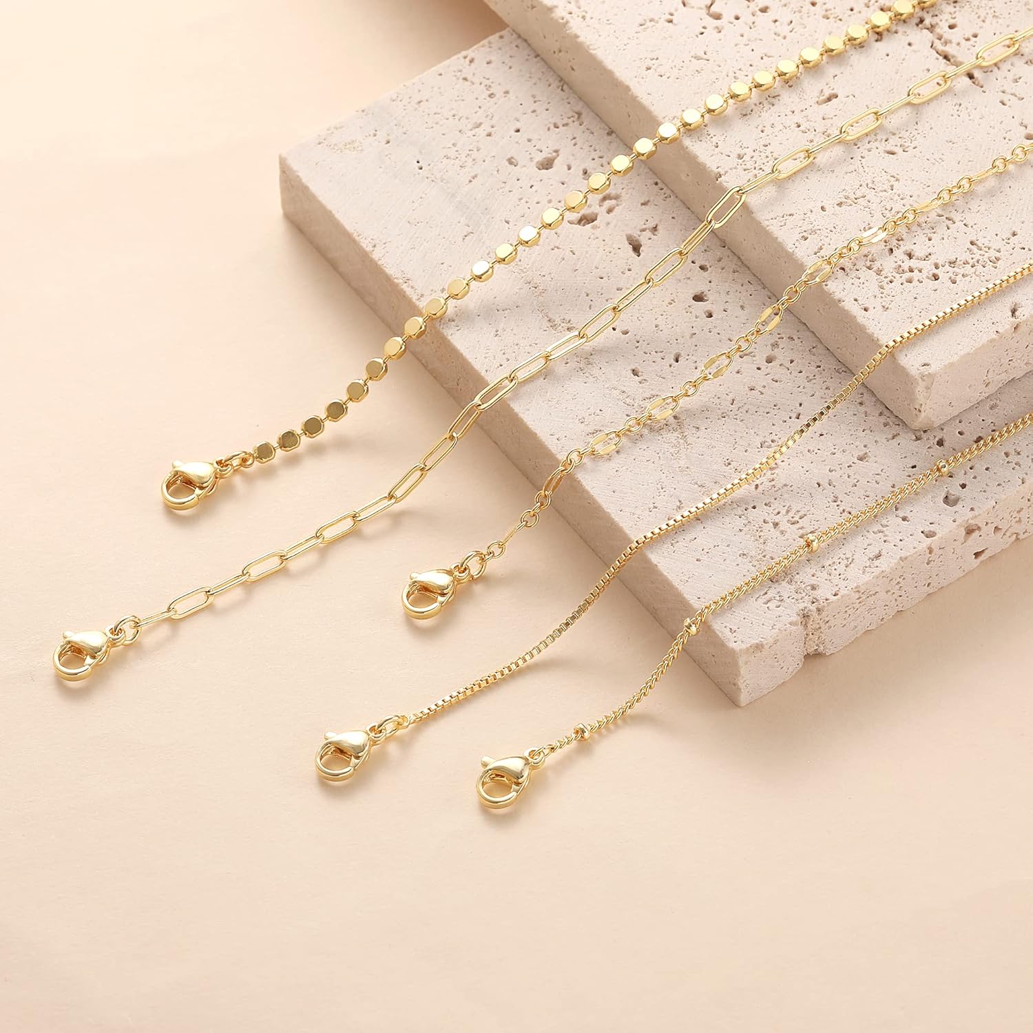 Gold Bracelets for Women, 14K Dainty Gold Plated Stackable Bracelets for Women Trendy Waterproof CZ Tennis Bracelet Set Tiny Heart Paperclip Box Chain Adjustable Bracelets Minimalist Cute Jewelry