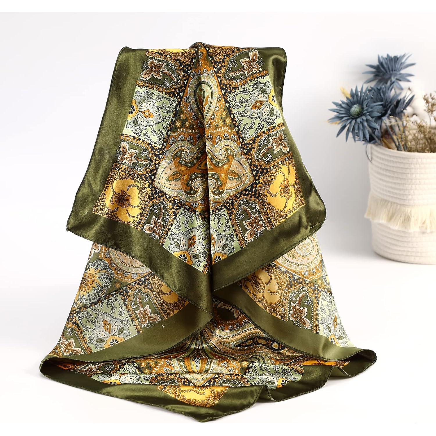 AWAYTR Satin Silk Scarf - Large Hair Bandana, Sleeping Wrap for Women