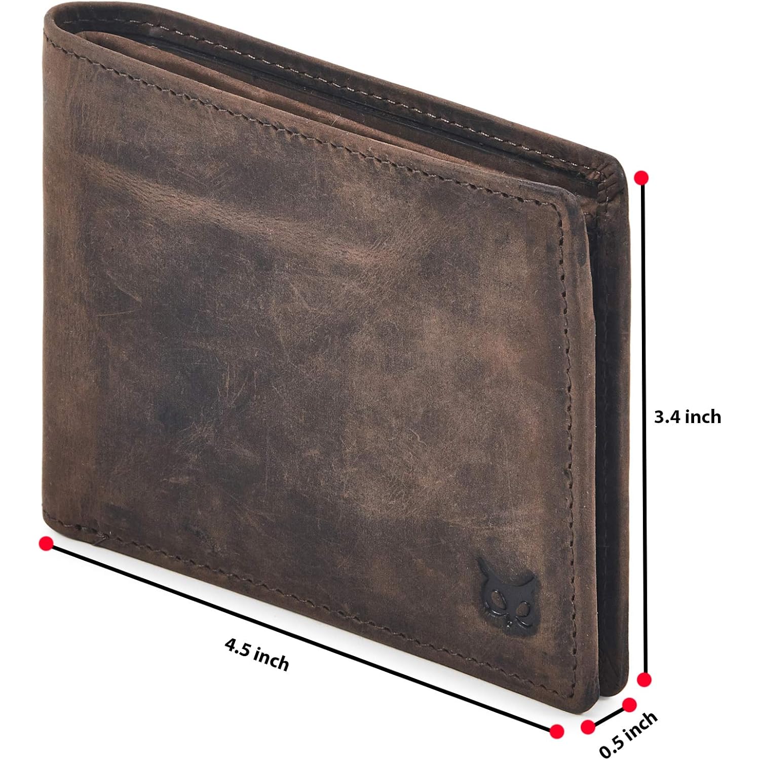 Real Leather Mens Bifold Wallet RFID Blocking Slim Minimalist Front Pocket - Thin & Stylish with ID Window in Gift Box (Crazy Horse, Coffee)