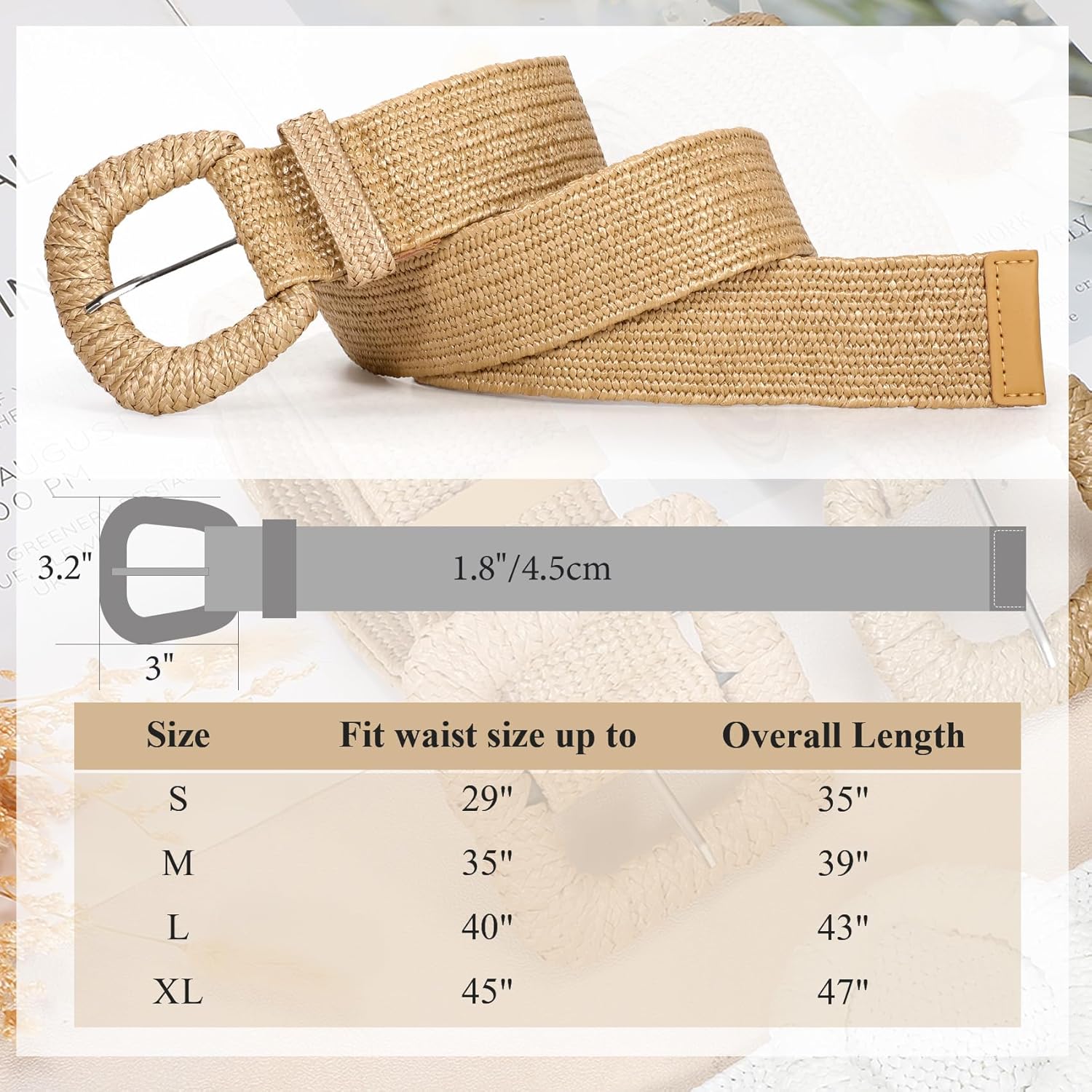 Straw Woven Elastic Belt for Women Stretchy Belts for Dress Fashion Boho Waist Belt Rattan Raffia Ladies Belts