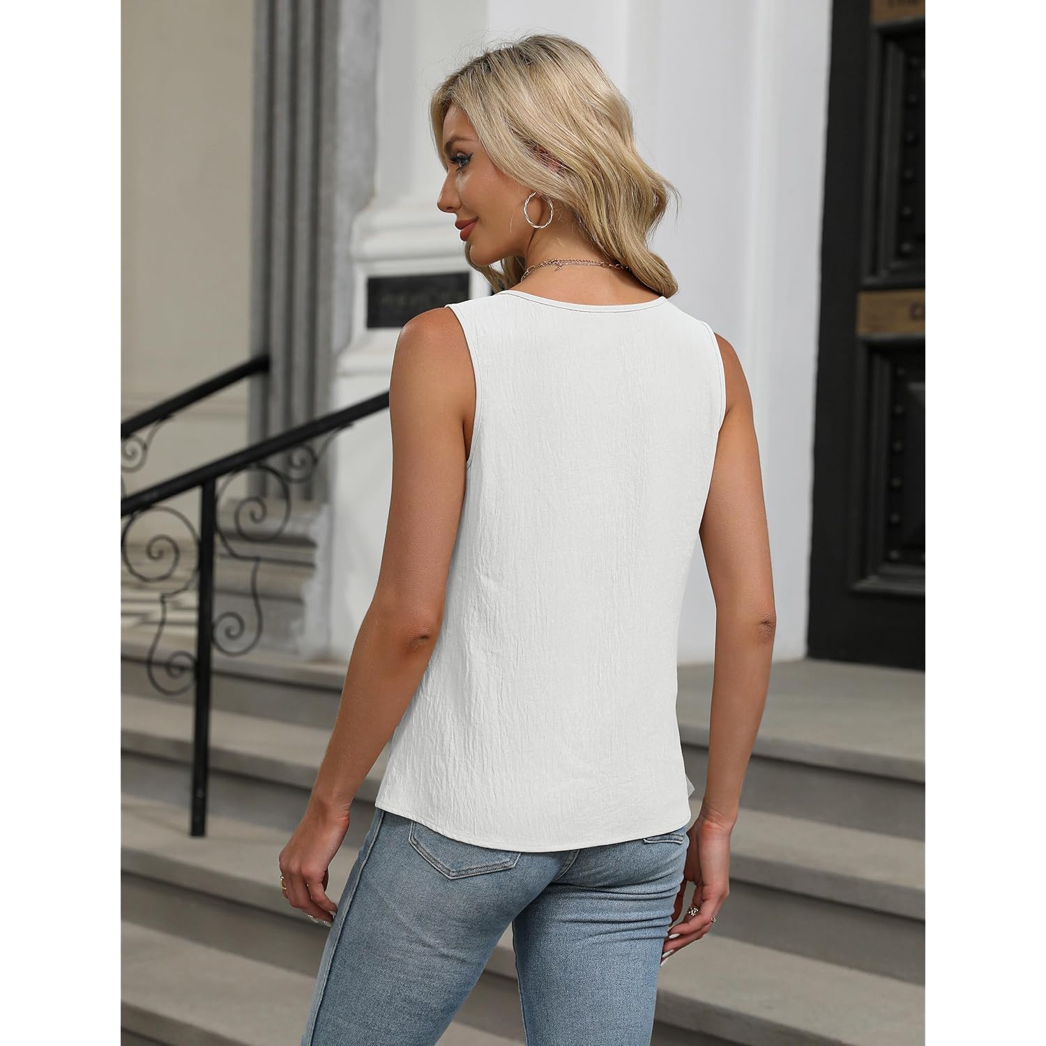 Blooming Jelly Womens Summer Tank Top Sleeveless Business Casual Outfits 2025 Basic Loose Dressy Work Shirt