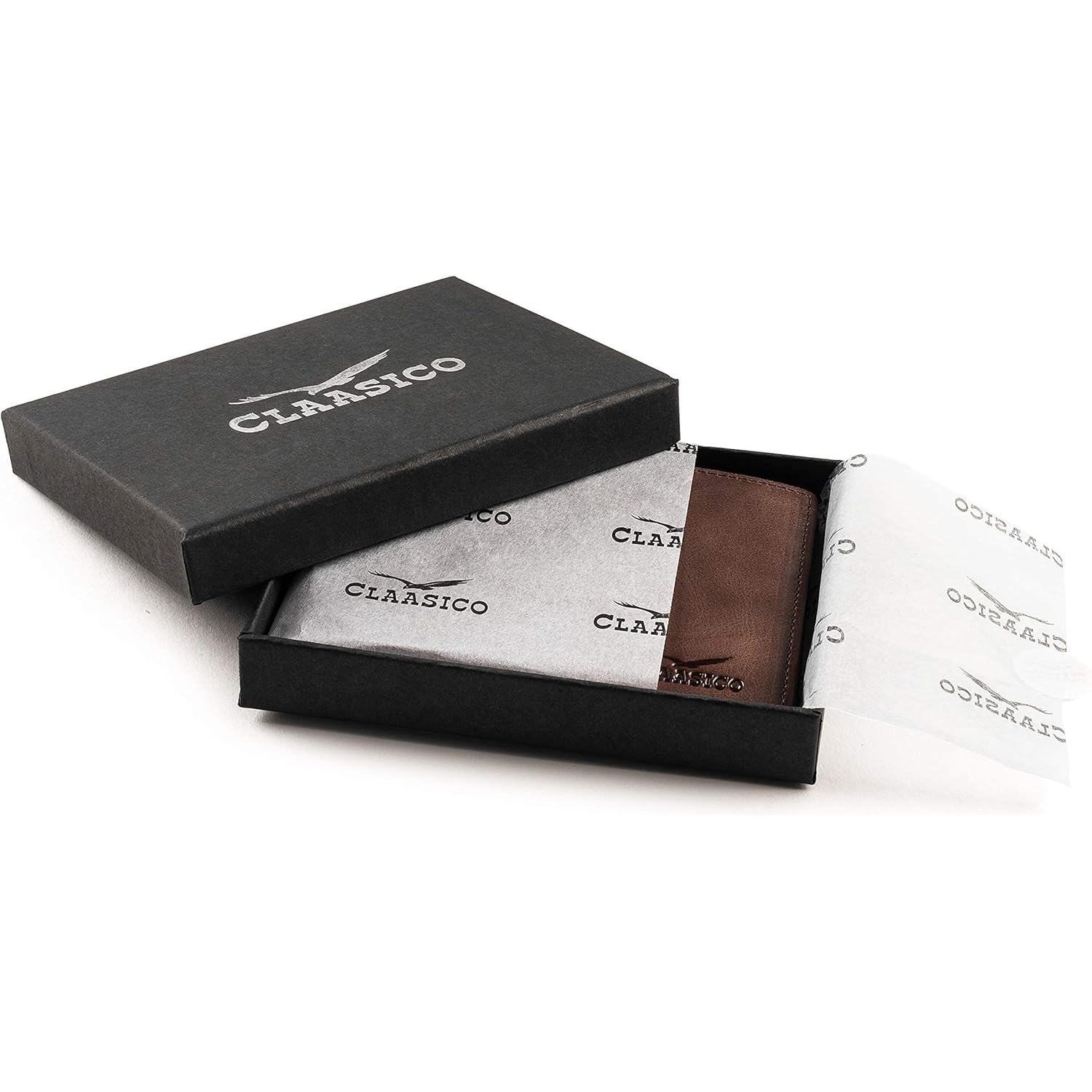 Claasico Men’s Bifold Wallet for Men – Genuine Leather RFID Wallet, Slim Billfold Cardholder w/ID Window – Gift Box Included