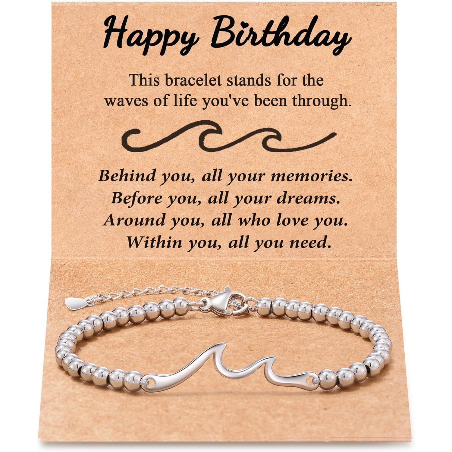 Tarsus Birthday Gifts for Women, Through The Waves of Life, Birthday Bracelet for Women Friend Sister Daughter Mom Grandma...