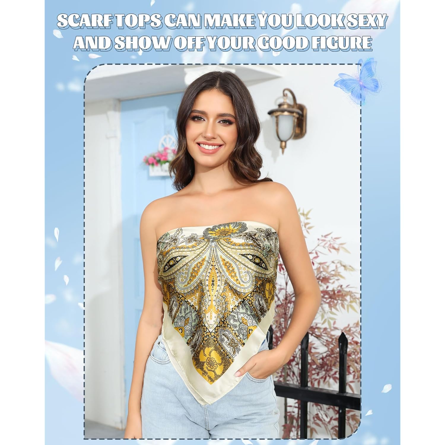 AWAYTR 35” Large Square Satin Head Scarf - 3Pcs Satin Hair Scarves Silk Bandana Scarf Headscarf Silk Feeling Scarf for Women